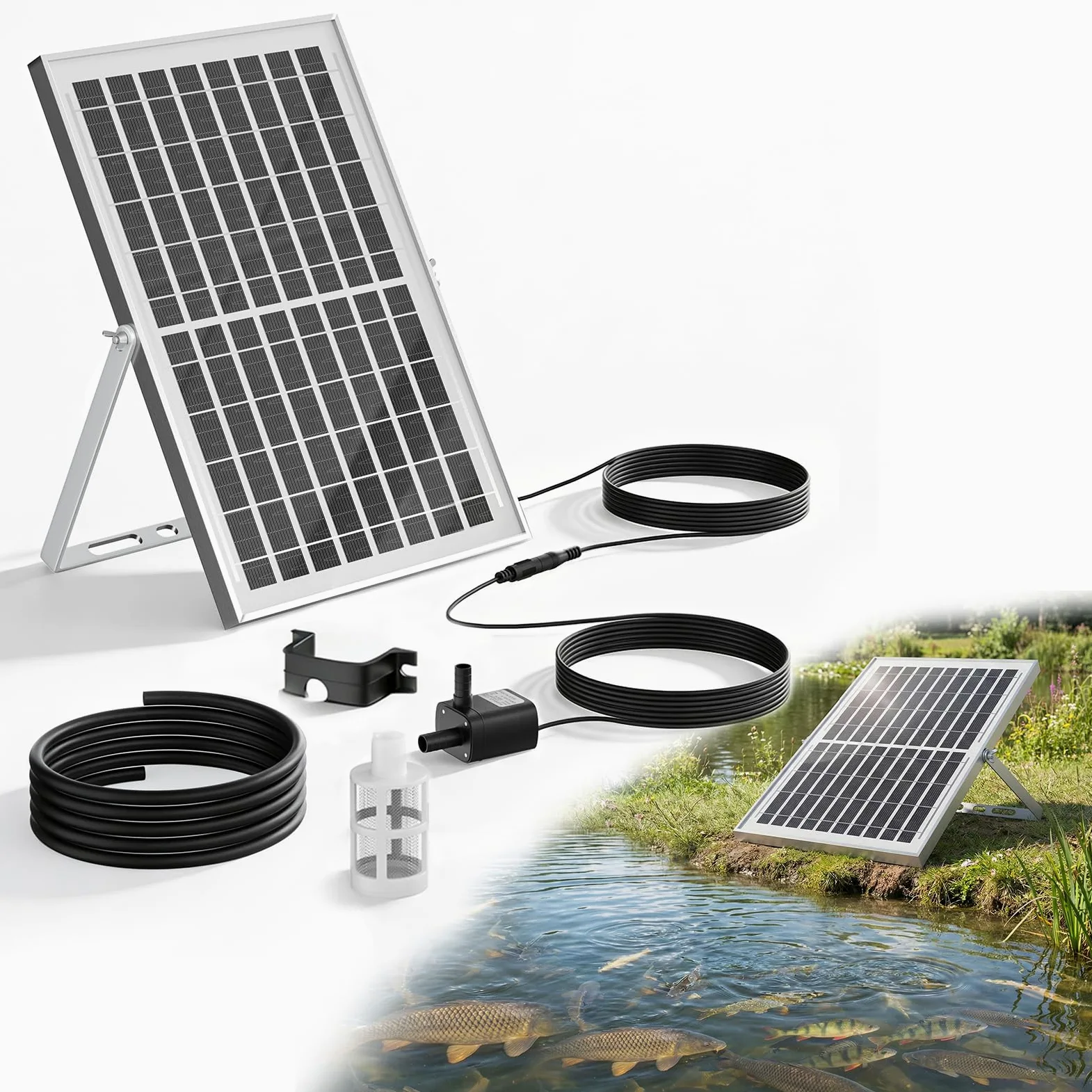 Bombas Solares De Fuente Solar Para Exteriores, Bomba De Estanque, 9V10W Bomba De OxíGeno Solar Para Estanques, Acuarios, Bombas De Aire Para Estanque De OxíGeno