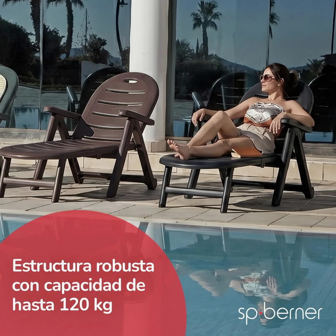 SP Berner Tumbona de jardín Caiman Blanca