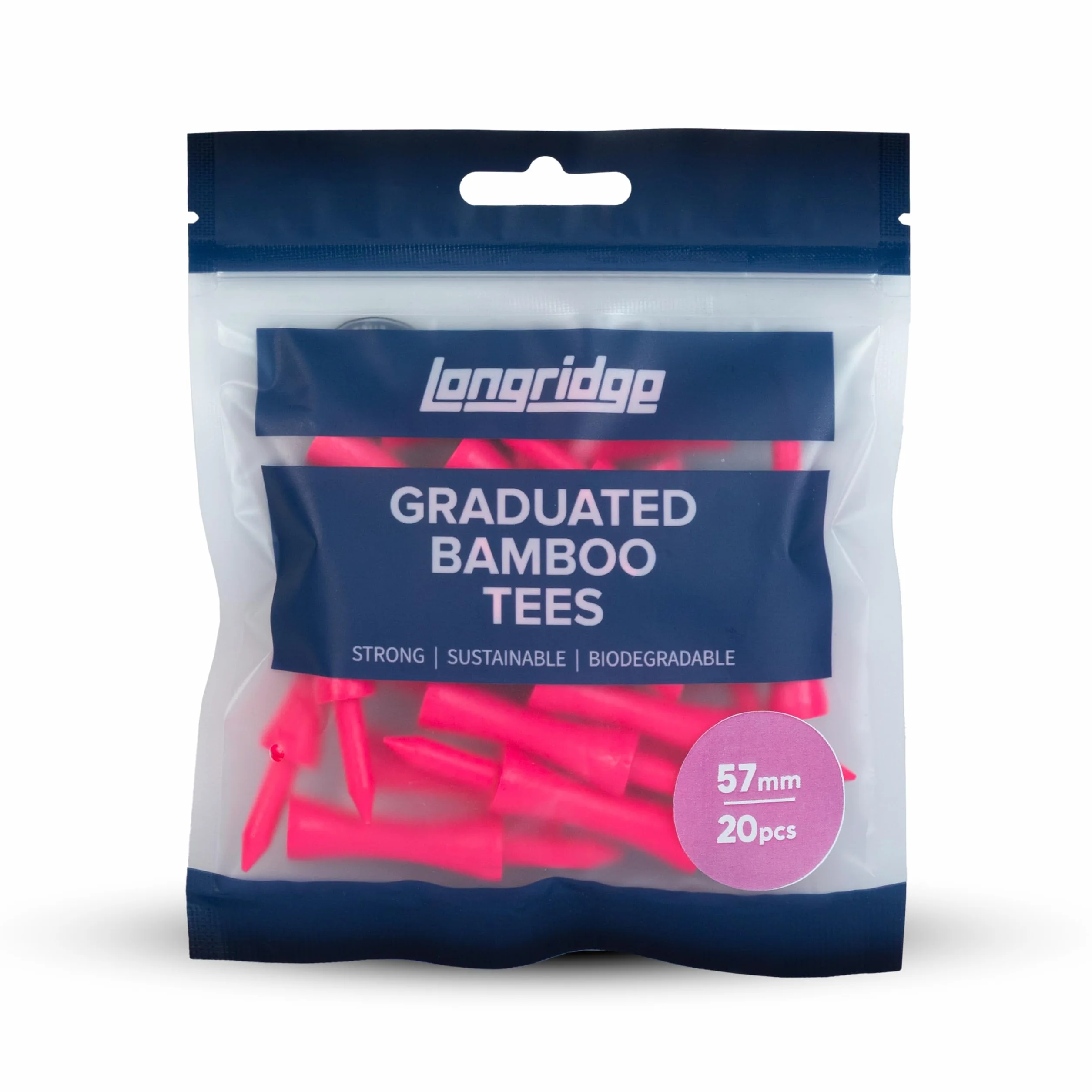 LONGRIDGE Tees de Bambú 57 mm 20 Unidades Rosa