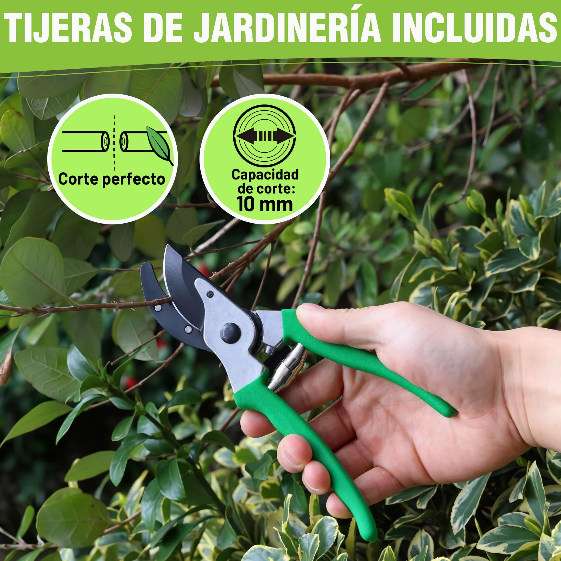 WORKPRO Trituradora de Jardin Eléctrica Cuchillas 2500W con Tijeras de Podar, Biotrituradora de Ramas Ø44 mm, 4300 RPM, Trituradora de Hojas con 2 Bolsas de 45 L, Trituradora para Residuos de Jardín
