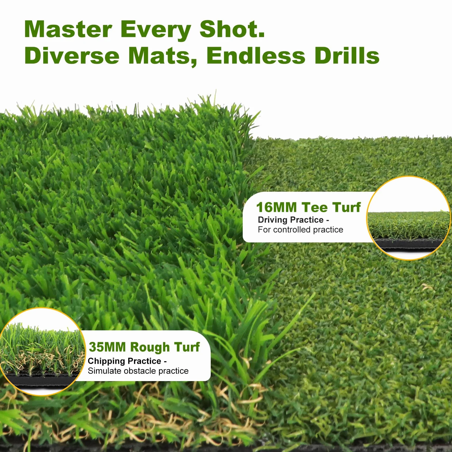 Alfombrilla de Golf 3 en 1, Entrenador de Swing con Feedback Instantáneo, Base Antideslizante