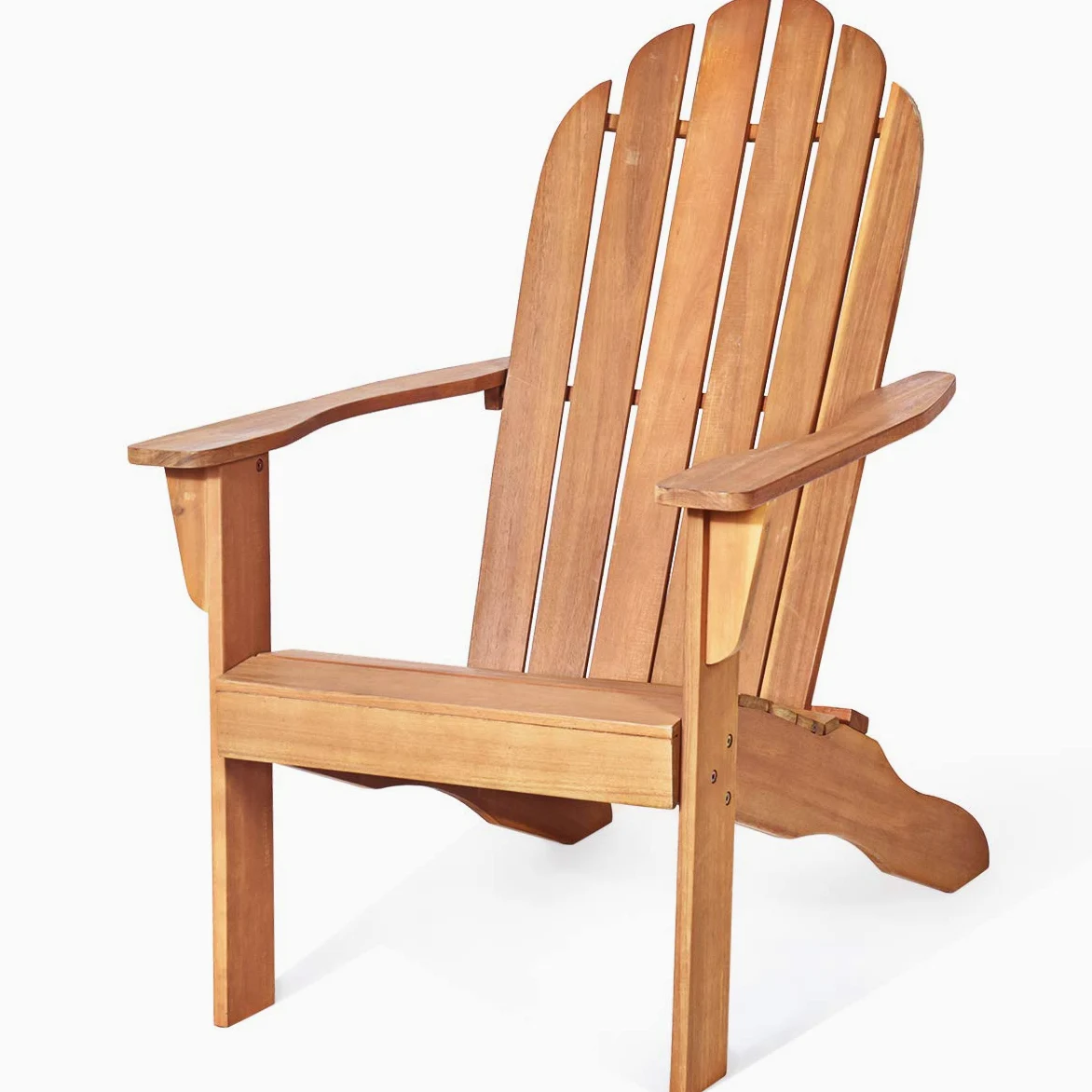 COSTWAY Silla Jardín Adirondack de Madera, Silla de Madera de Jardín con Reposabrazos y Respaldo Alto, Silla Jardin Exterior para Terraza Balcón, Silla para Hogueras de 69 x 88 x 103 cm, Natural