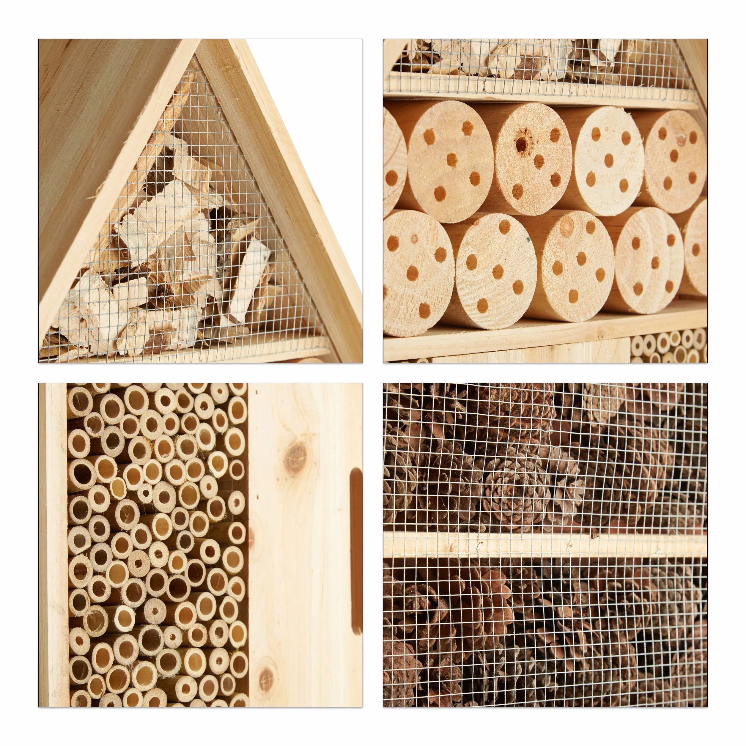 Relaxdays Casa para Insectos de Pie XL, Madera, Marrón, 79 x 49 x 12 cm