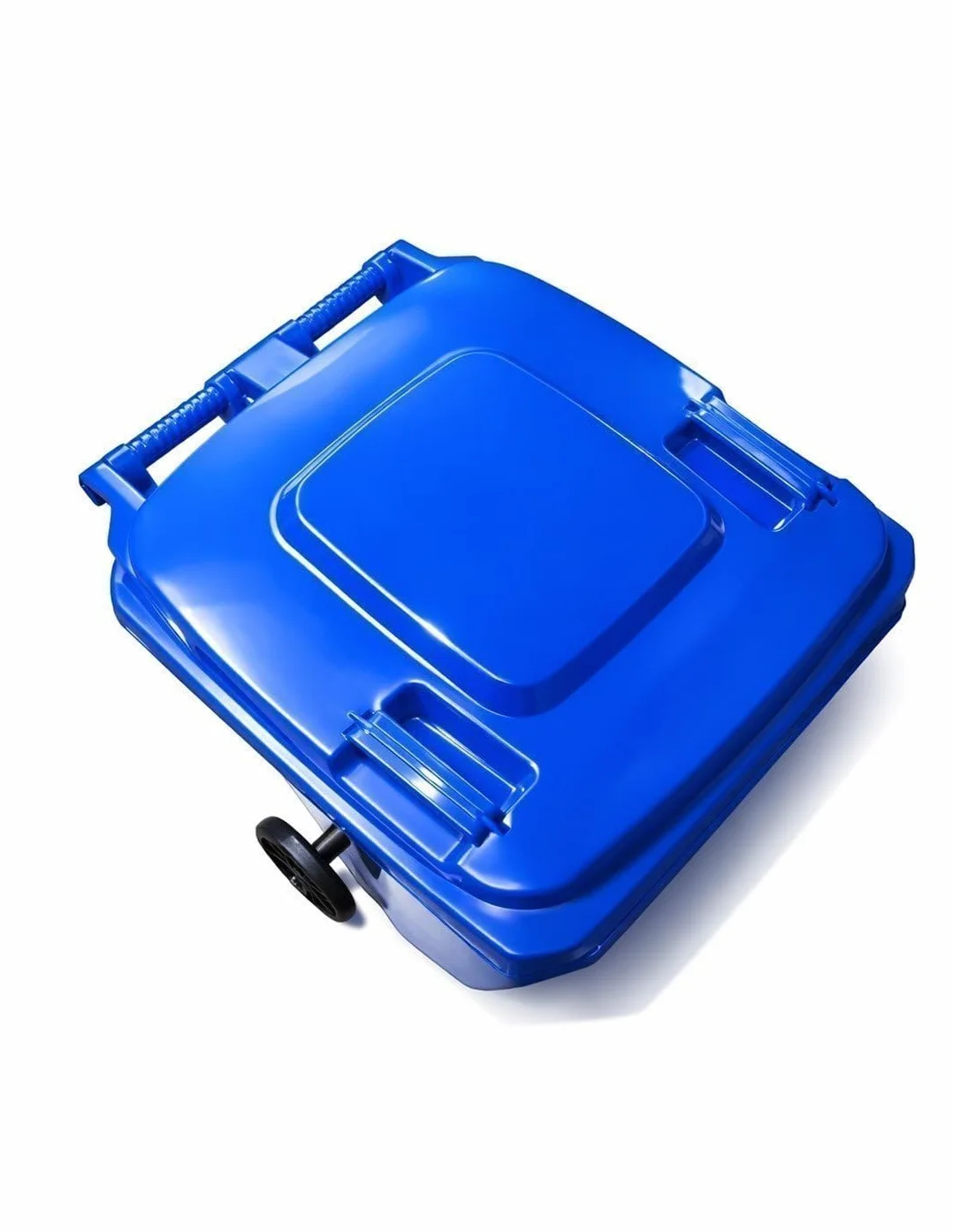 JARDIN202 - Contenedor de Basura Reciclables de Colores con Ruedas y Mango Antideslizantes | 120L, 240L, 360L, 800L y 1100L | 120 L (Azul)