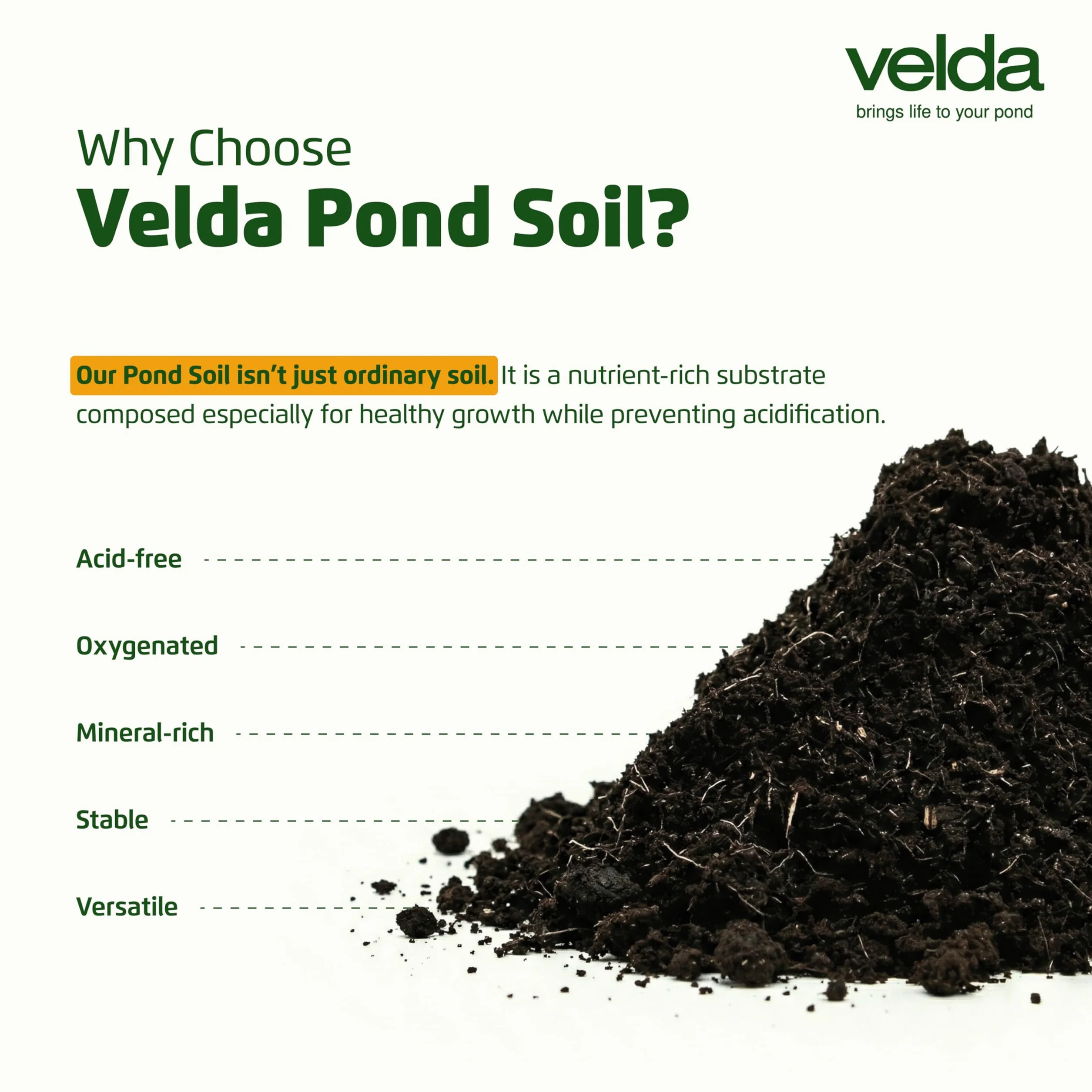Velda Suelo de estanque de 20 litros, compost acuático para plantas de estanque al aire libre, suelo acuático con nutrientes para plantas sumergidas, marginales y flotantes, para todos los estanques