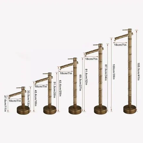 Columna de agua de jardín de cobre para exteriores con grifo, fuente decorativa de agua para riego, extraíble y ajustable en altura