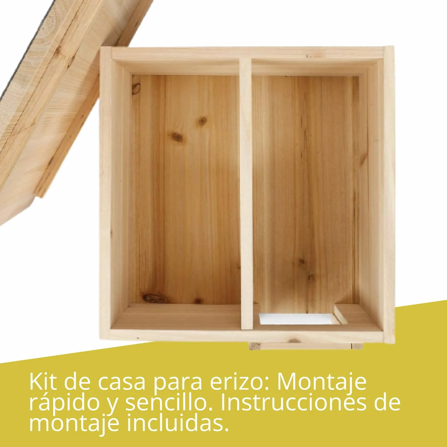 Wildlife Friend Caseta de Madera para erizos, Protege a tu Mascota de la interperie, Casa para jardínes Exteriores, Tamaño 40cm x 40cm x 19cm, Prepara el Nido y Protege a tu Mascota