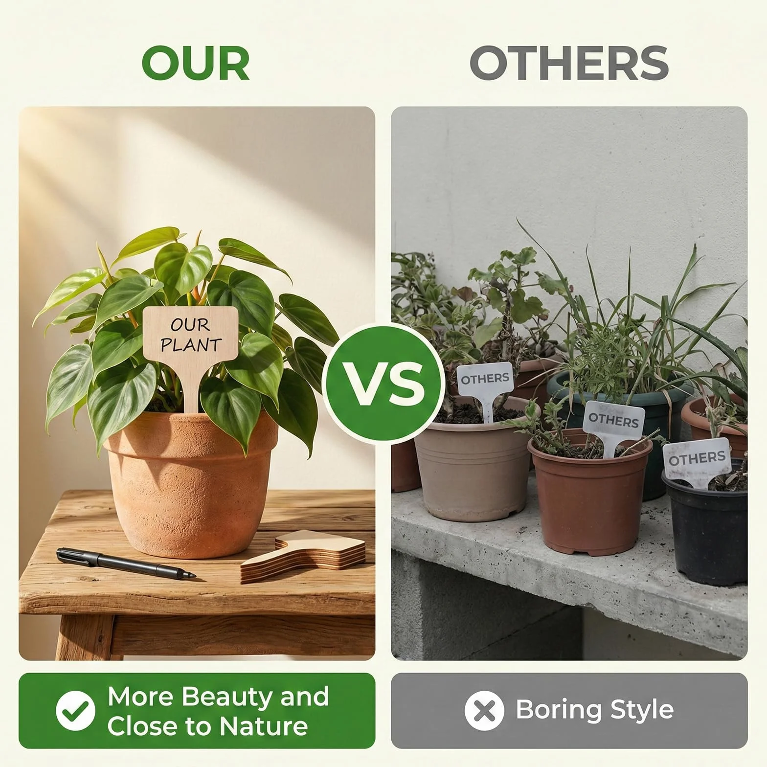 etiquetas plantas etiquetas jardin etiquetas plantas madera etiquetas para escribir etiquetas madera natural - set 40 piezas etiquetas resistentes duraderas lisas para huerto hierbas verduras
