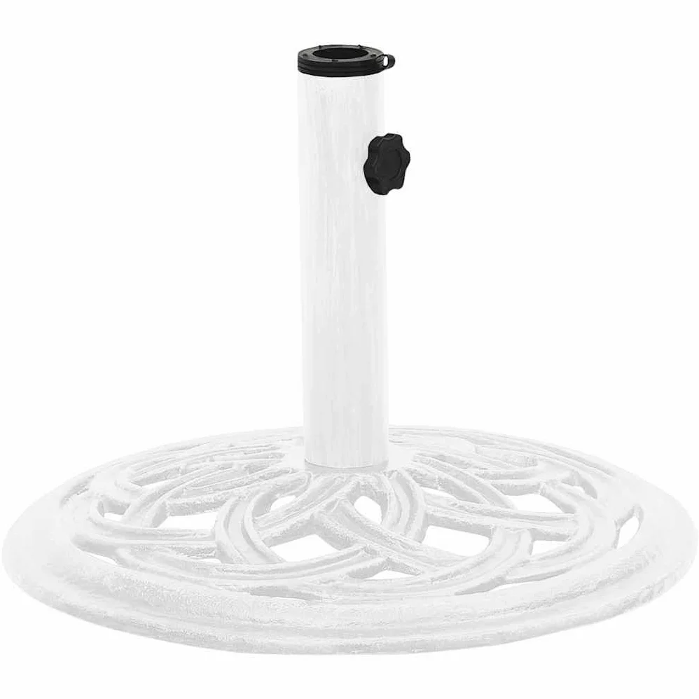 vidaXL Base de Sombrilla, Soporte de Parasol, Pie de Sombrilla, Base para Jardín Patio Terraza Piscina Playa, Hierro Fundido Blanco 44X44X31 cm