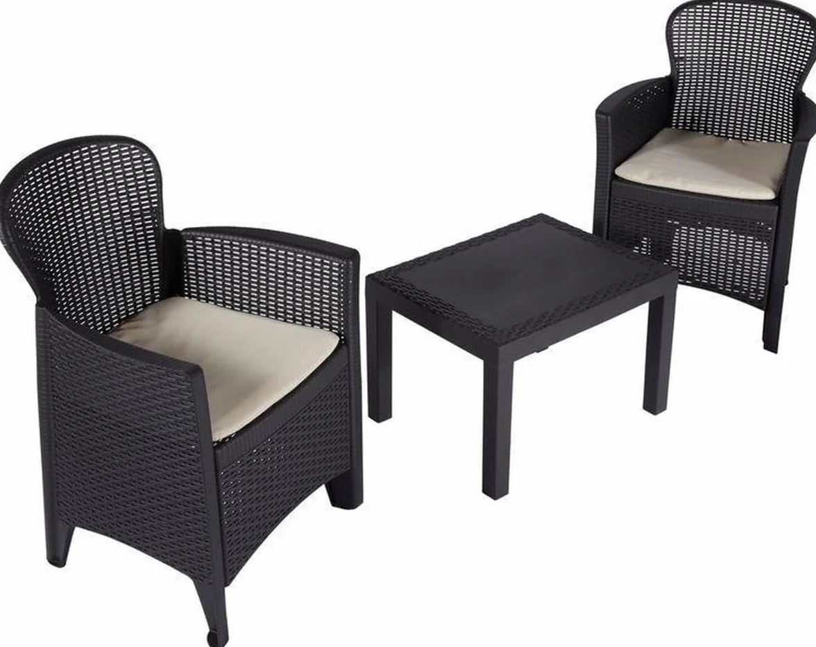 Set. 3 PZAS.Sillon Y Mesa Gris
