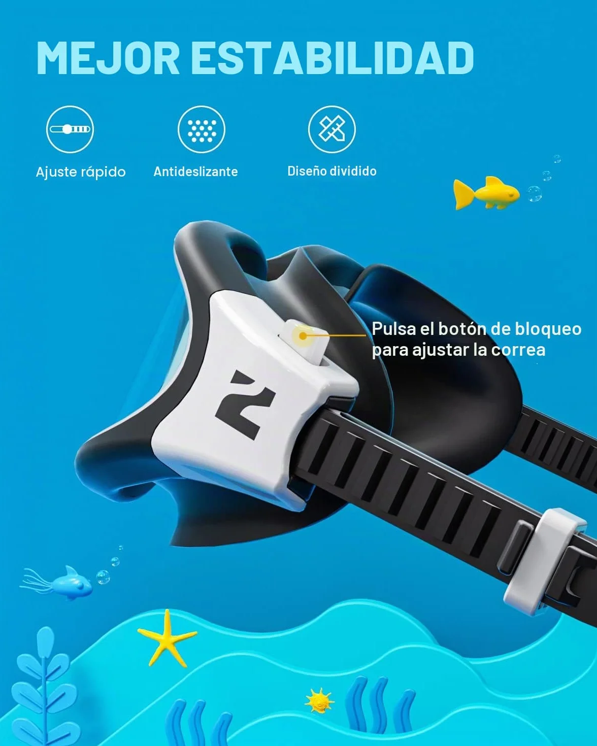 ZIONOR G1MINI Gafas de natación polarizadas para niños Antiniebla Protección UV 3-14 años