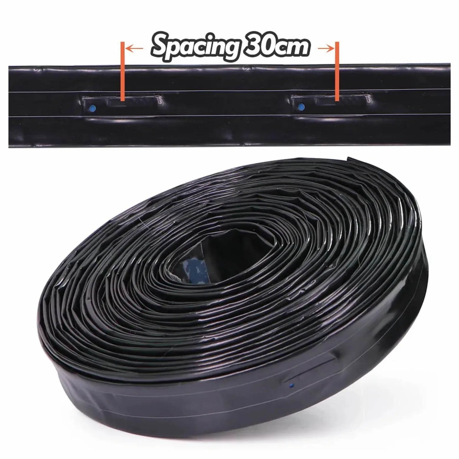 Cinta de riego T, Cinta de riego por goteo PE 16 mm 100 m Espaciado 10-30 cm(Spacing 30cm)