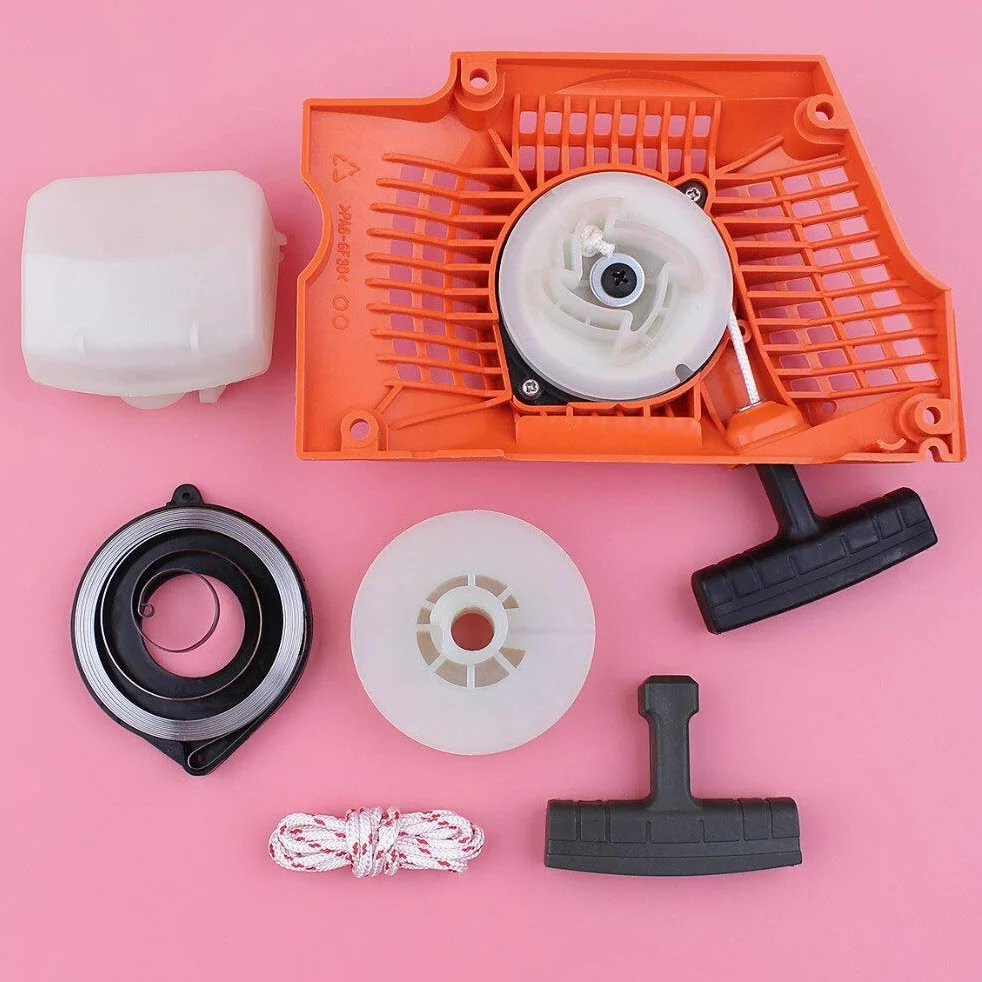 Kit de cuerda de filtro de aire de agarre de resorte de polea de arranque de retroceso compatible con motosierra Husqvarna 340 345 350 351 353 346XP 537104702 (Color : China)
