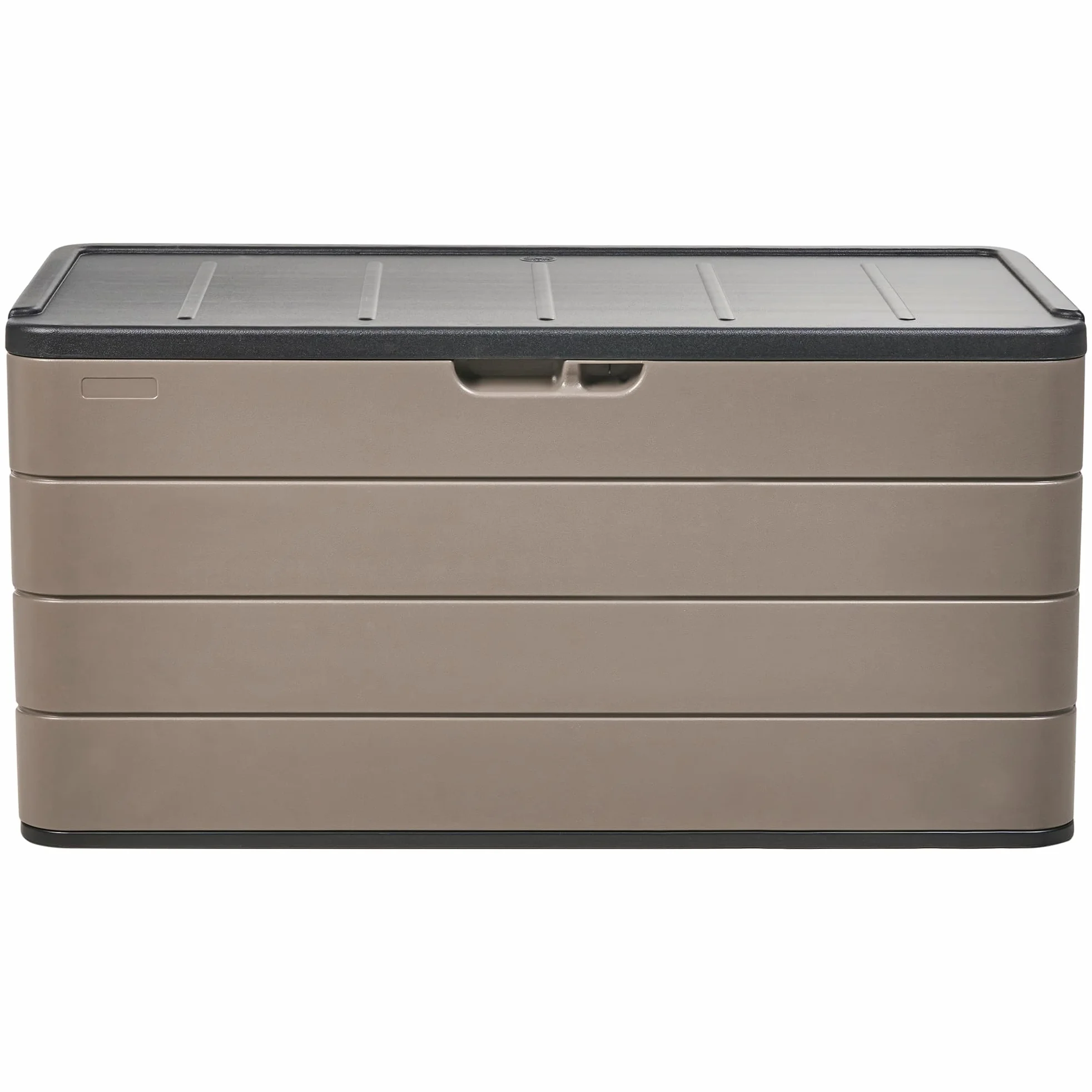 Beliani Arcón para exterior caja de almacenaje de jardín 116 x 60 cm ruedas de plástico marrón Milies