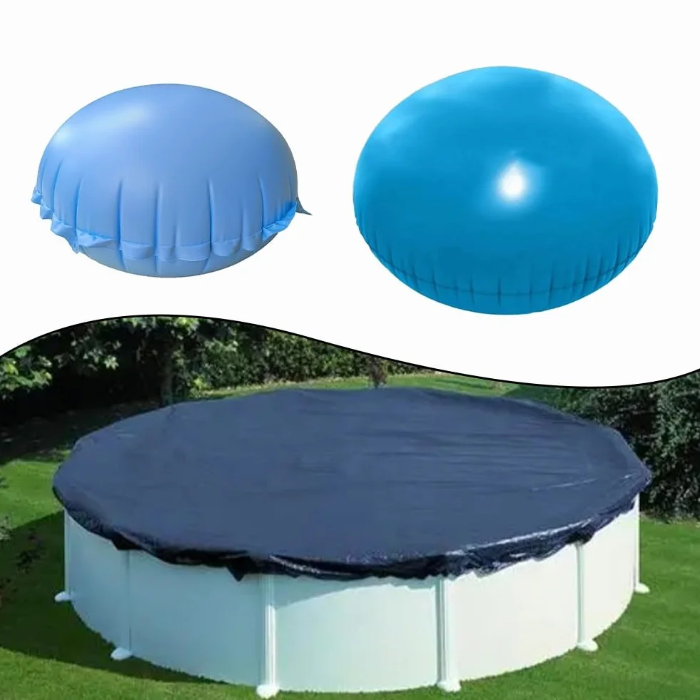 Cojín de piscina de invierno, almohadas redondas inflables de invierno, almohadas de piscina de ecualizador de hielo para piscinas sobre el suelo (150 cm + cuerda)