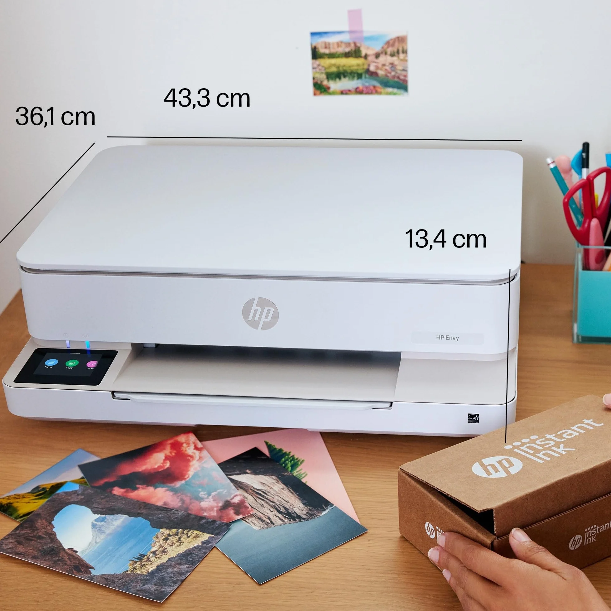HP Envy 6120e Impresora multifunción de inyección de tinta A4 color Wi-Fi impresión doble cara automática 10 ppm Instant Ink Blanca