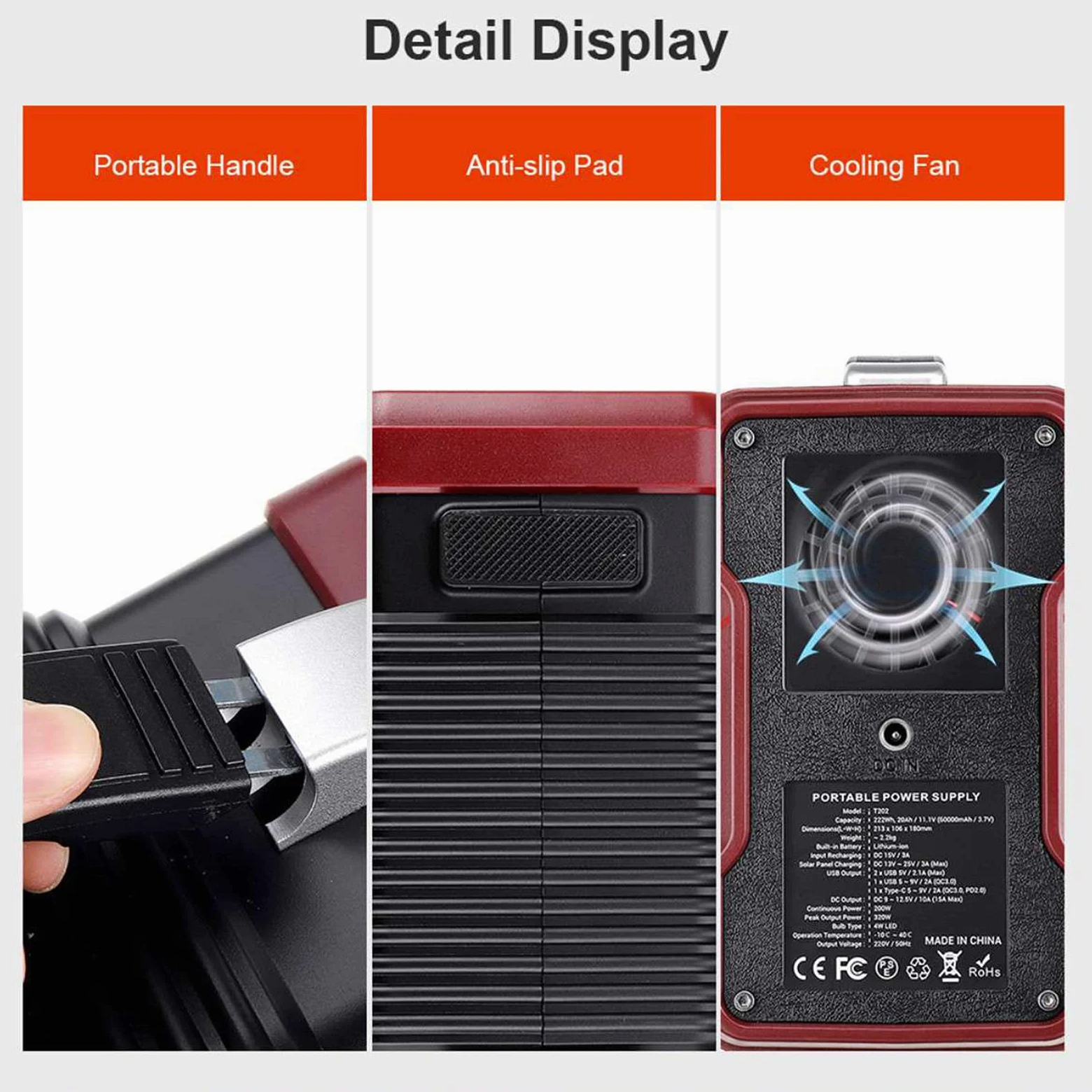 TIM-LI Estación De Energía Portátil De 200 W 60000 Mah/Batería De Litio De Respaldo CPAP con Puerto USB, Pantalla LED, para Acampar, Caravanas, Exteriores, Fuera De La Red