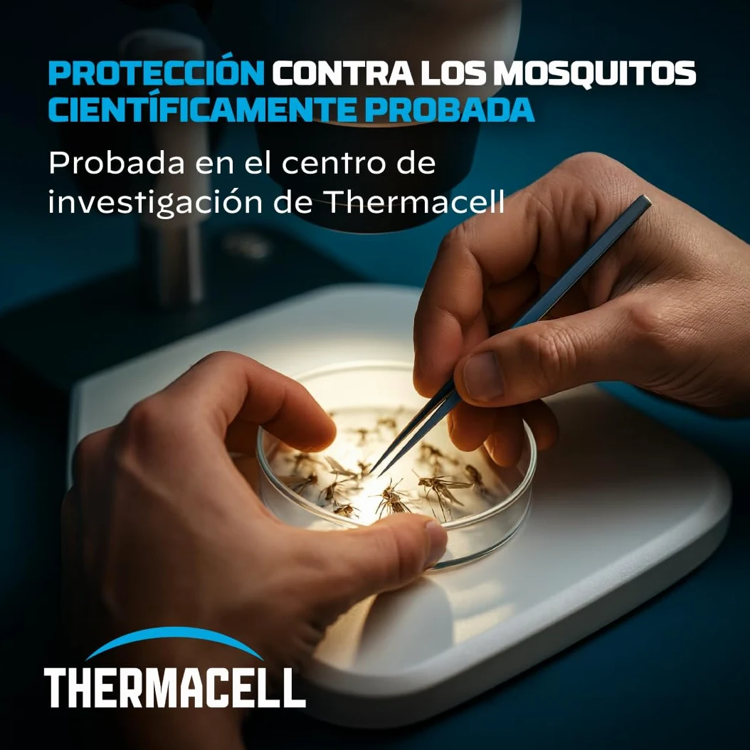 Thermacell Difusor Antimosquitos para Exteriores Negro con Recambios – Protección 20 m², 60 Horas, Sin DEET