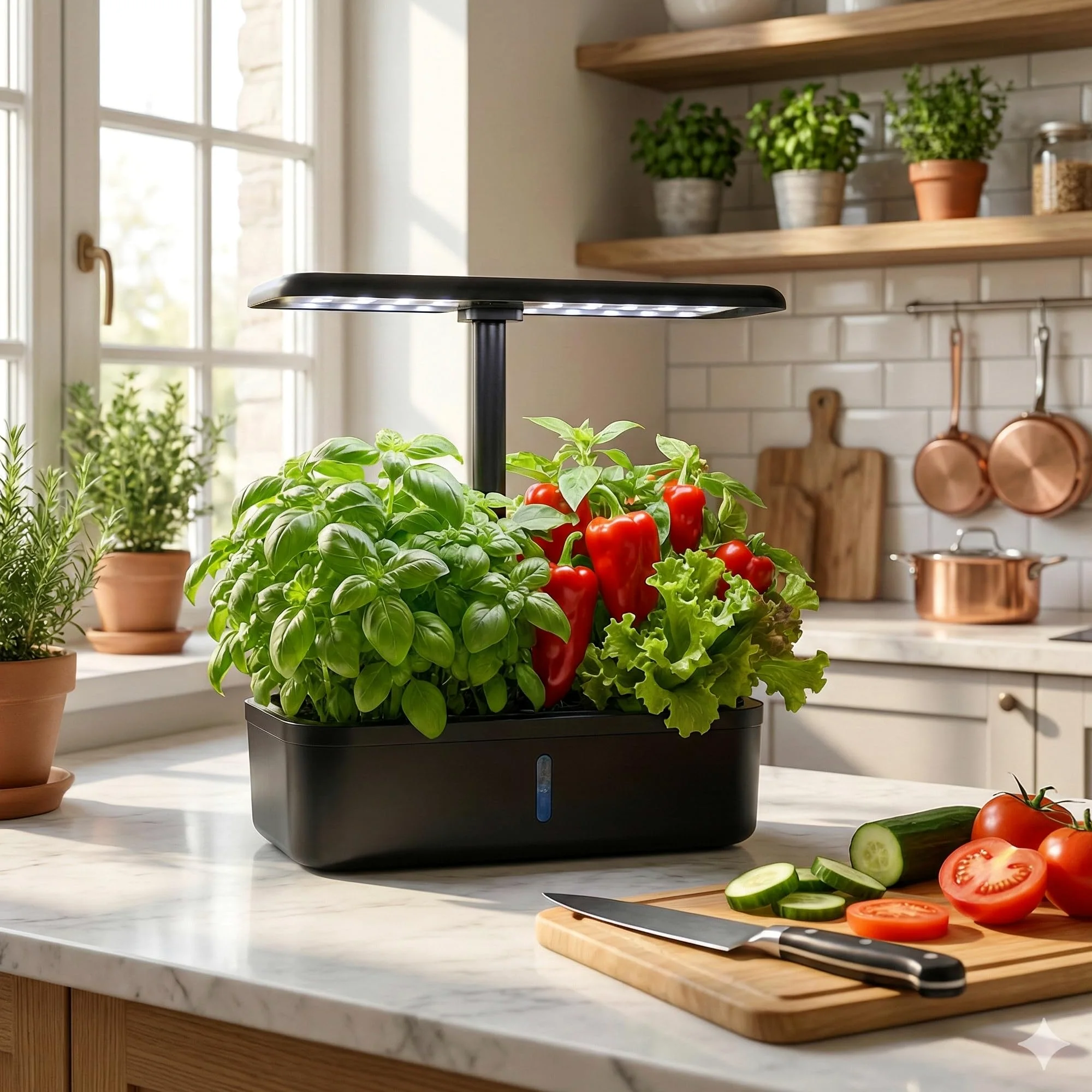 F.B Sistema de Cultivo Hidropónico Kit de Cultivo Interior con Iluminación LED Automática, Huerto Interior con Temporizador Automático, Altura Ajustable (12 Vainas)
