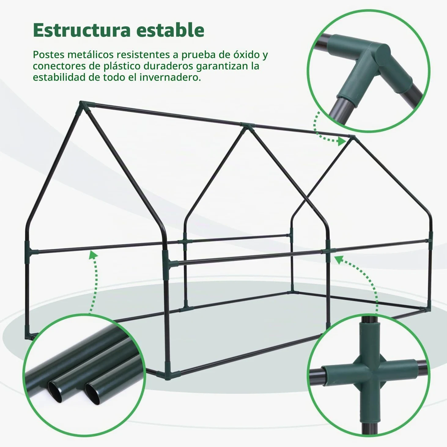 Ohuhu Mini invernadero portátil para exteriores, invernaderos de 180 x 91 x 91 cm con puertas dobles grandes con cremallera y estacas para el suelo, impermeable y con protección UV, invernadero de