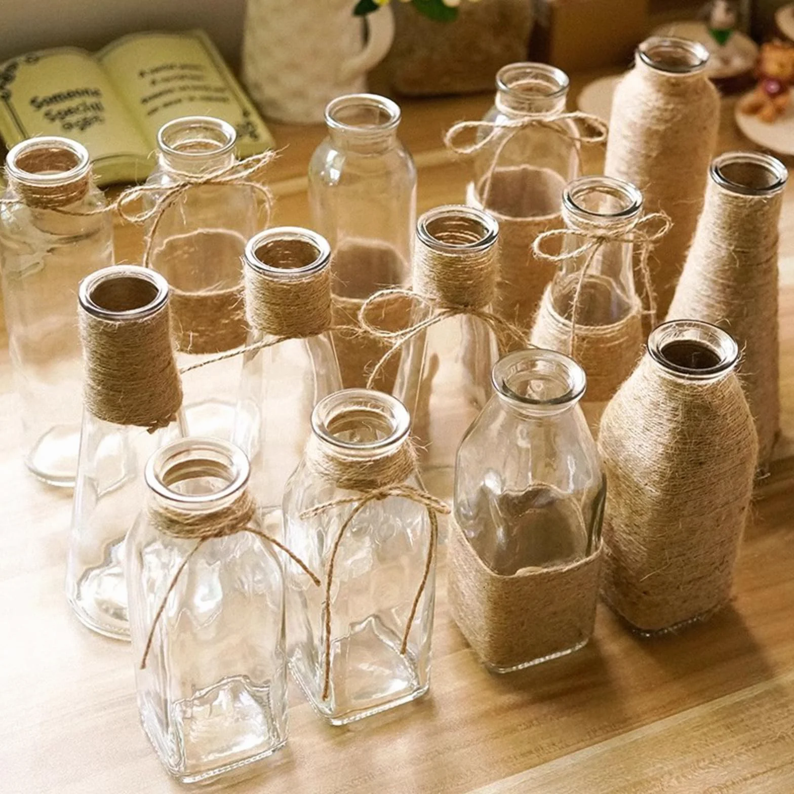 2 Piezas 200 m Yute Natural Marrón, 1mm Cuerda de Yuta, Jute Yarn para Embalaje, Bricolaje, Floristería, Decoración, Manualidades