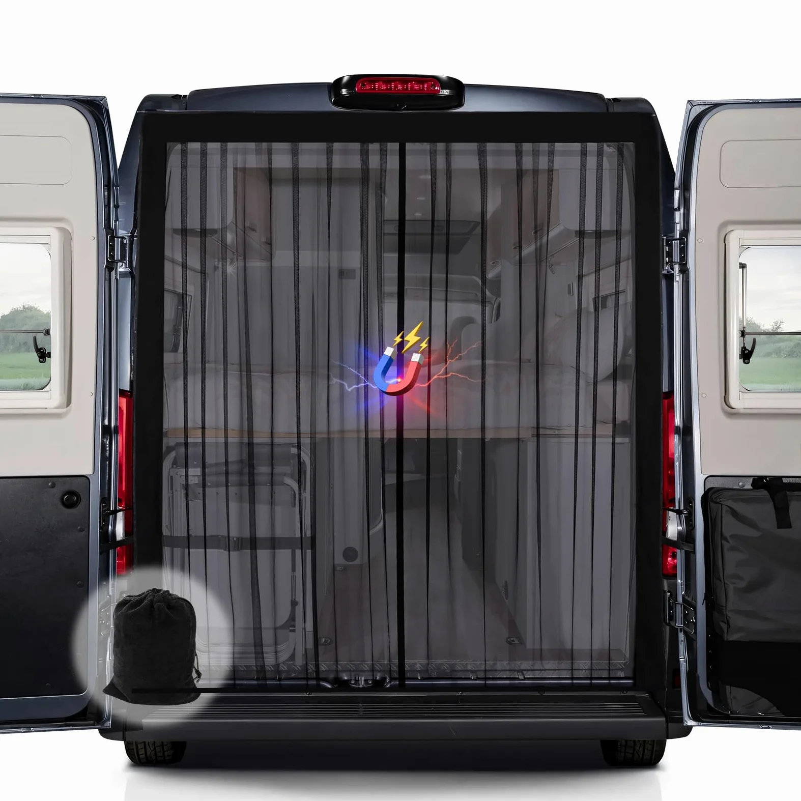 Mosquitera Furgoneta Camper con Magnetismo para Mercedes Sprinter Ford Transit Techo Estándar