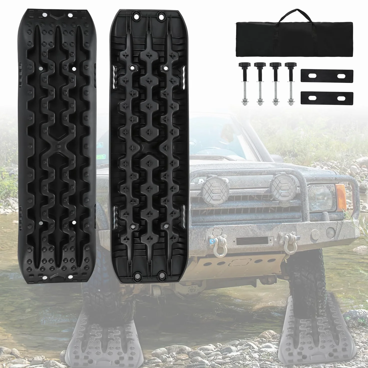 Recovery Board Offroad Tracks Traction Mats 2 unidades con bolsa de almacenamiento
