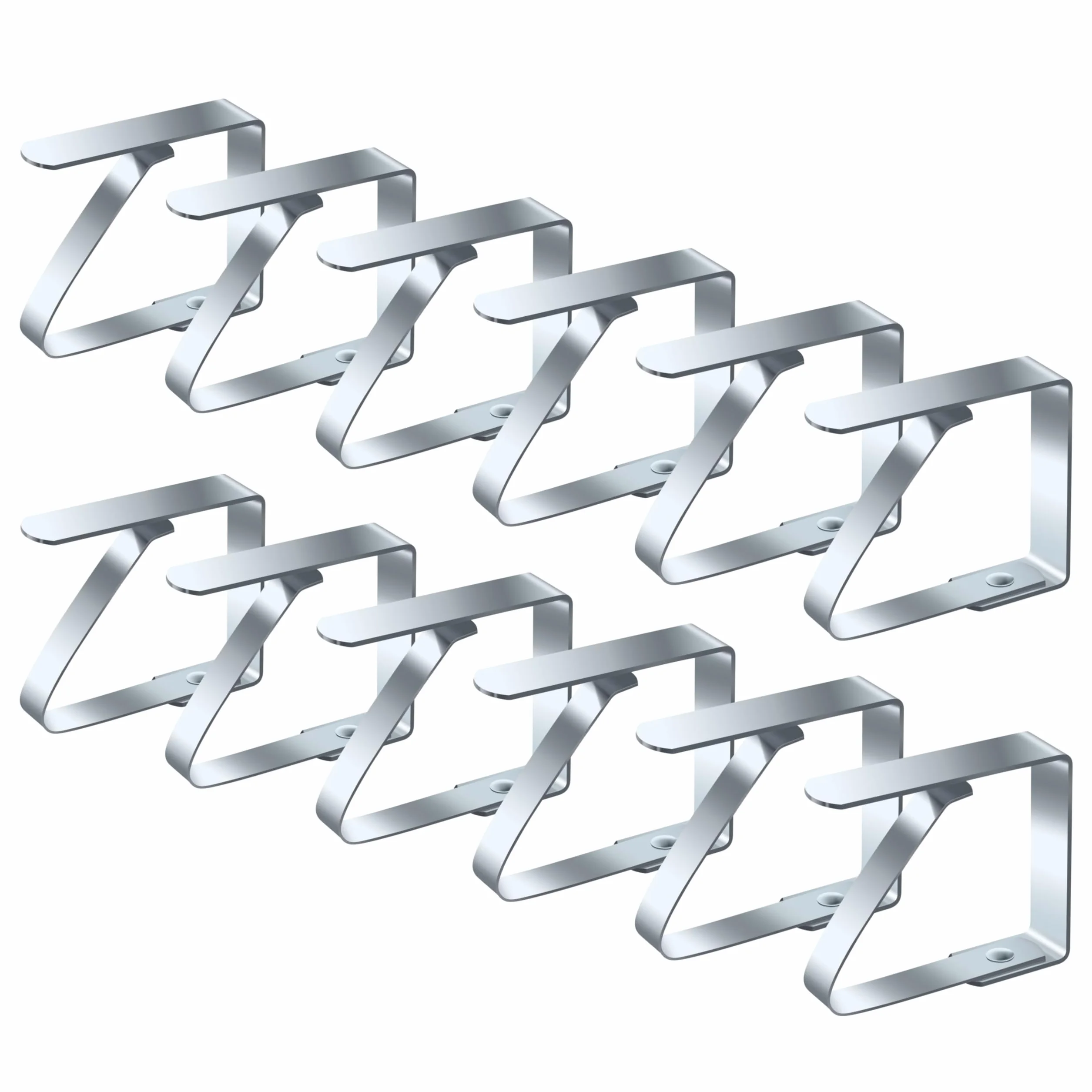 Vaily Pinzas para Mantel de Acero Inoxidable - Sujetamanteles para mesas de hasta 3 cm de Grosor para el Exterior - 12 pz.