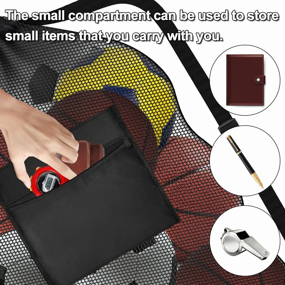 Bolsa Portátil Extragrande para 10-12 Pelotas Resistente Impermeable Saco de Malla Fútbol Baloncesto Voleibol Tenis