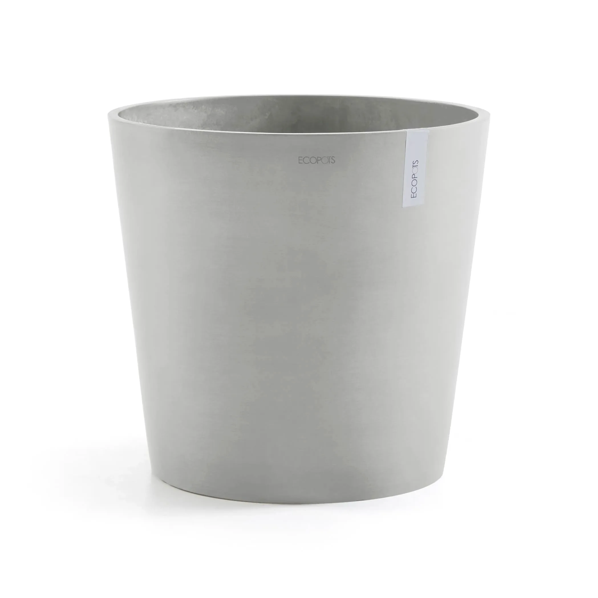 Ashortwalk ECOPOTS Ámsterdam - Maceta de plástico reciclado (50 x 44 cm), blanco