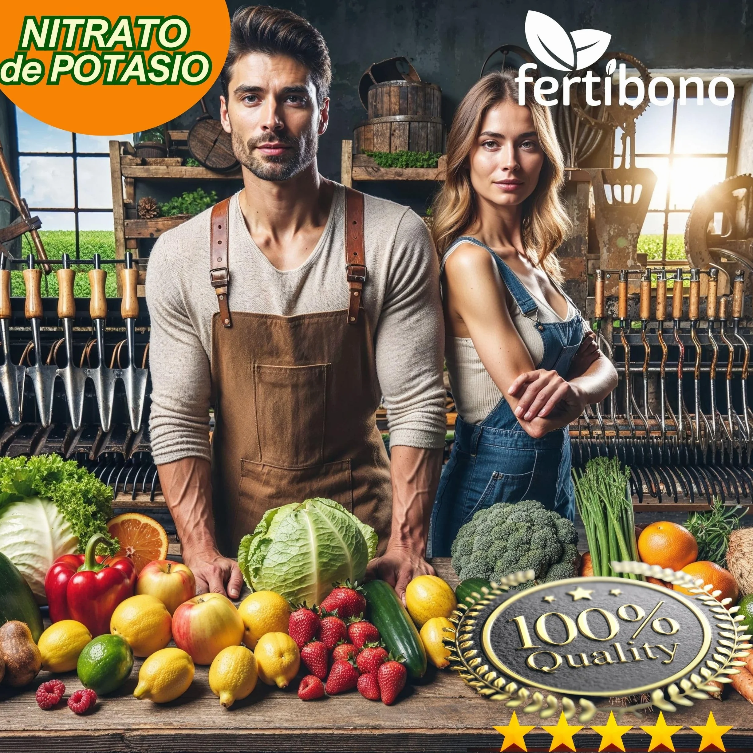 FERTIBONO Nitrato de potasio,Puro (KNO3) 13-00-46, Aumenta el Tamaño y la Calidad de la Fruta, los Azúcares y el Rendimiento de los Cítricos (700 Kg)