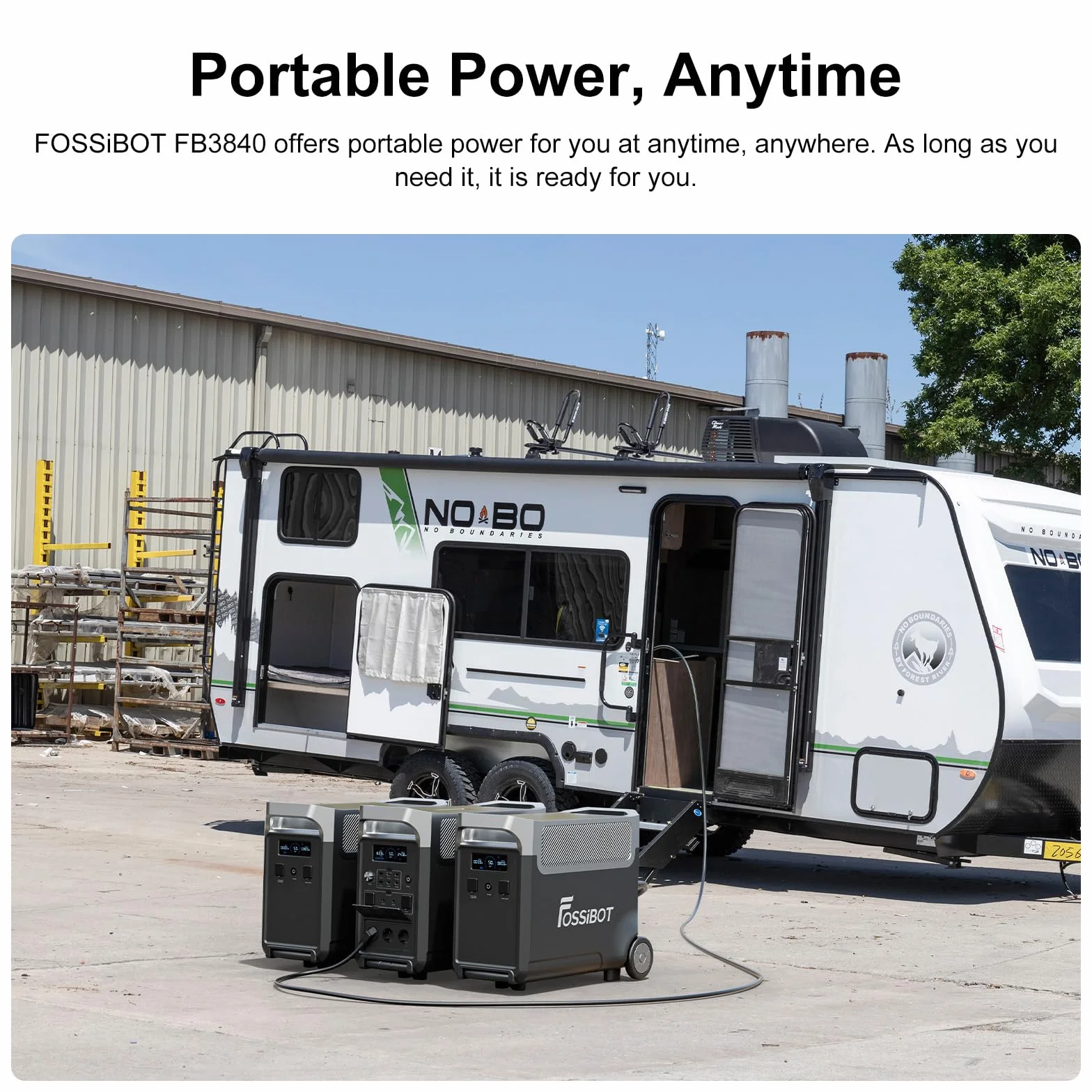FOSSiBOT F3600 Pro Estacion de Energia Portatil, Batería LiFePO4 de 3840 WH, Ampliable hasta 11,52 kwh, Salida de CA de 3600 W, Entrada Solar de 2000 W, Generador Solar Portatil el Acampada, Camping