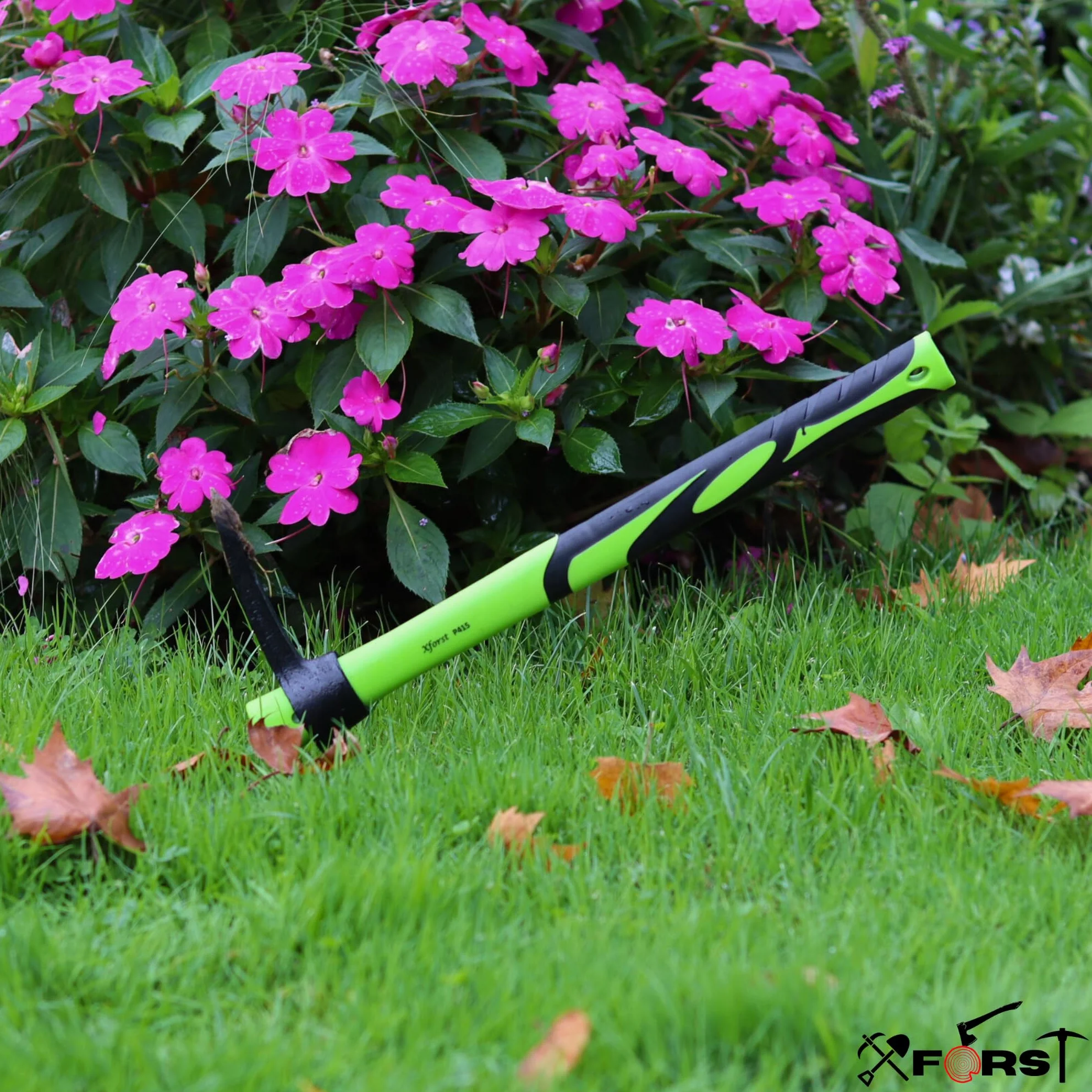 Xforst Juego de jardinería con pioche y Mini Pala, con Mangos de Fibra de Vidrio y Cabezales de Acero Forjado, Resistentes y Ligeros, Ideal para jardinería, Senderismo y prospección.