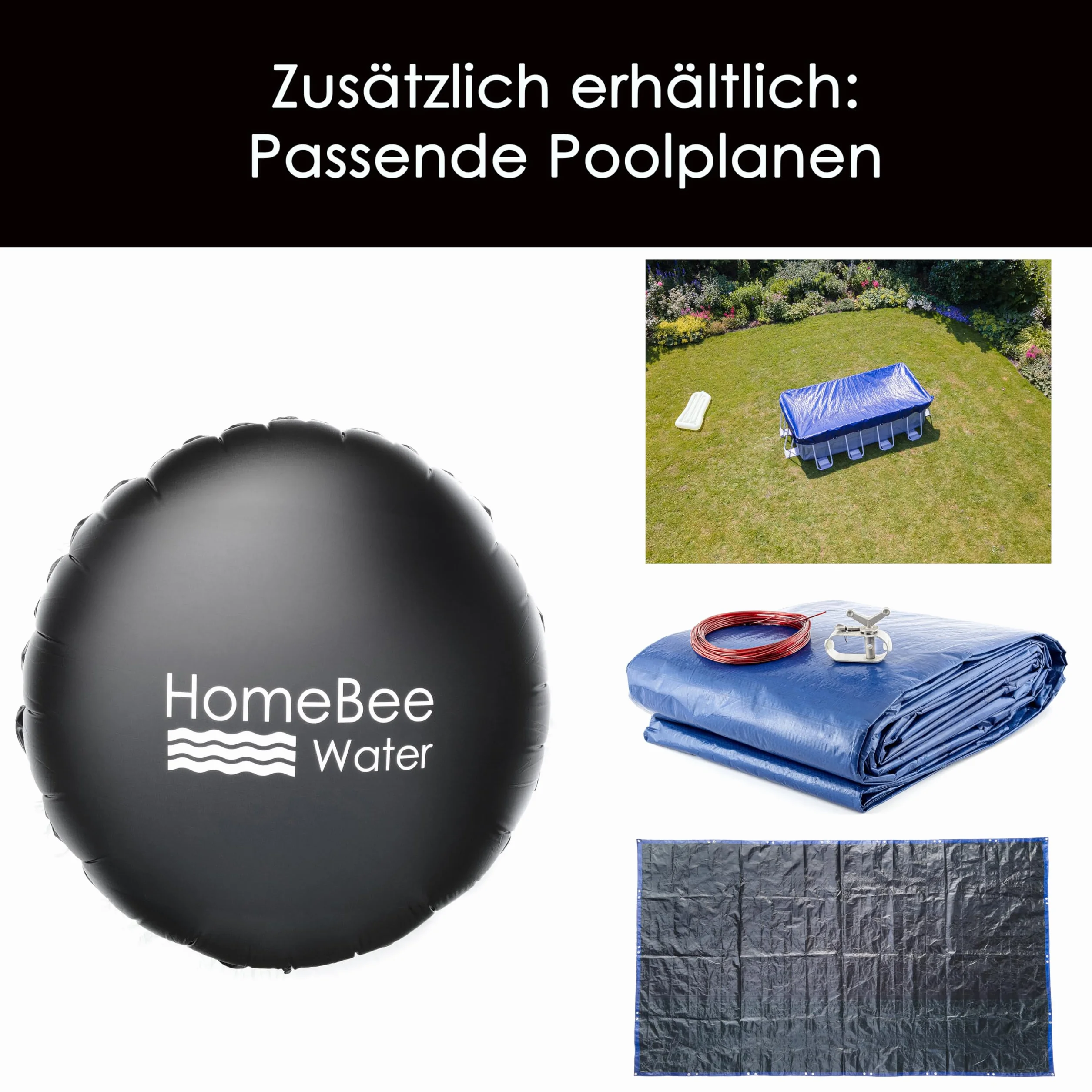 Cojín de piscina de invierno XXL (4 metros de diámetro) – Cojín de invierno para la cubierta de la piscina – Funda resistente al invierno – Cojín para piscina, cojín de aire, cojín de