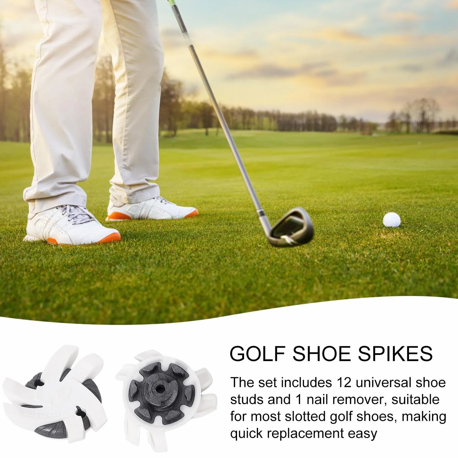 Clavos para zapatos de golf antideslizantes 12 piezas