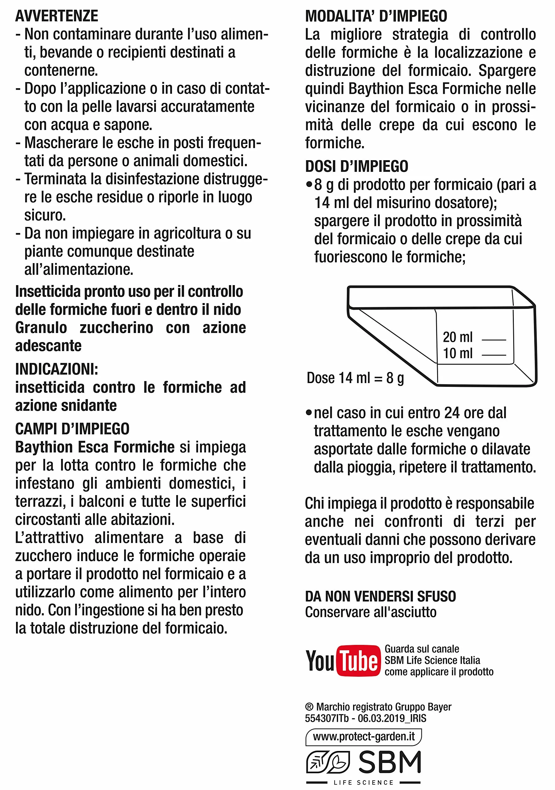 Baythion - Cebo para hormigas, envase de 200g