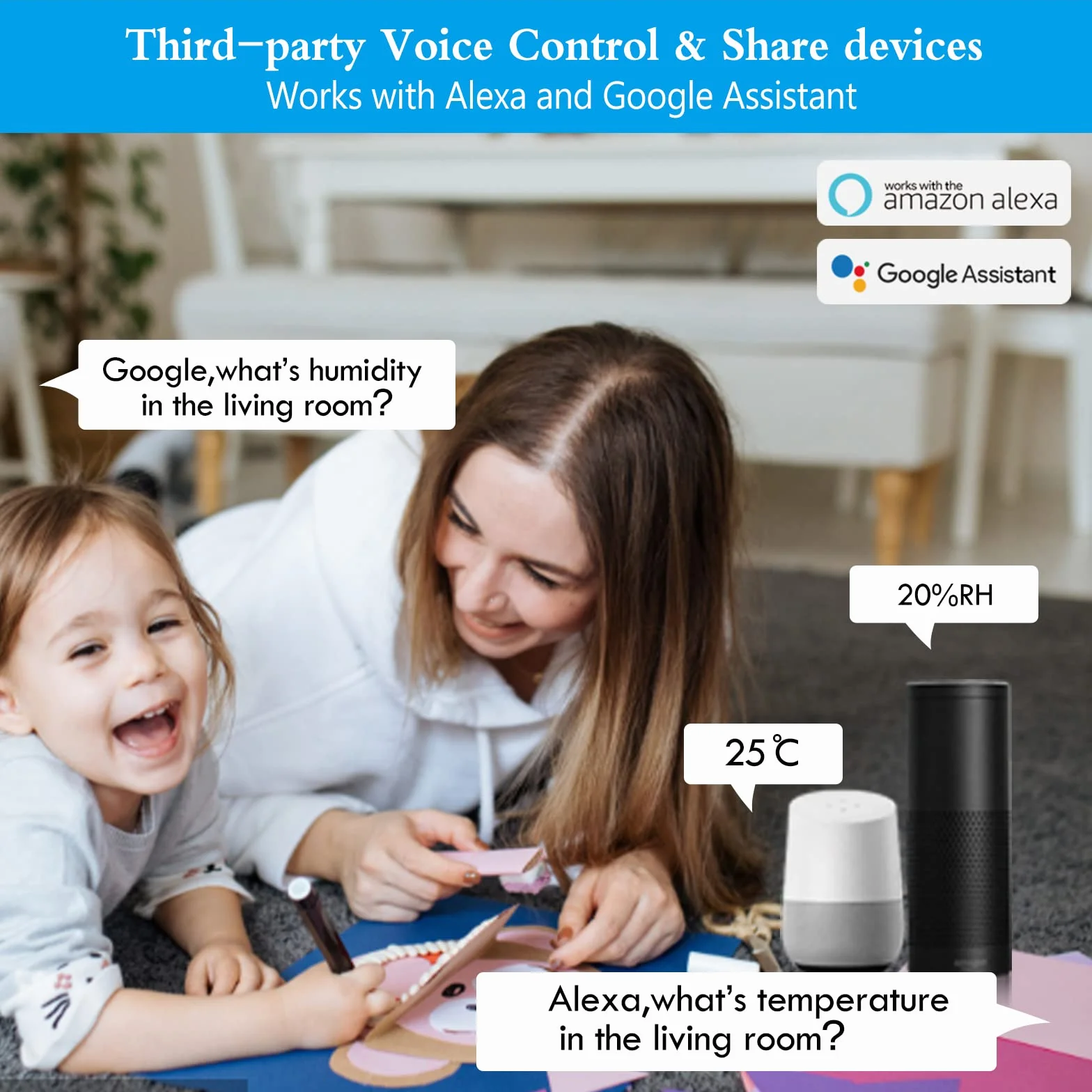 Termometro Humedad Casa WiFi: termómetro higrómetro inteligente para monitor remoto y alerta, termómetro interior de alta precisión con aplicación TUYA, compatible con Alexa (paquete de 2)