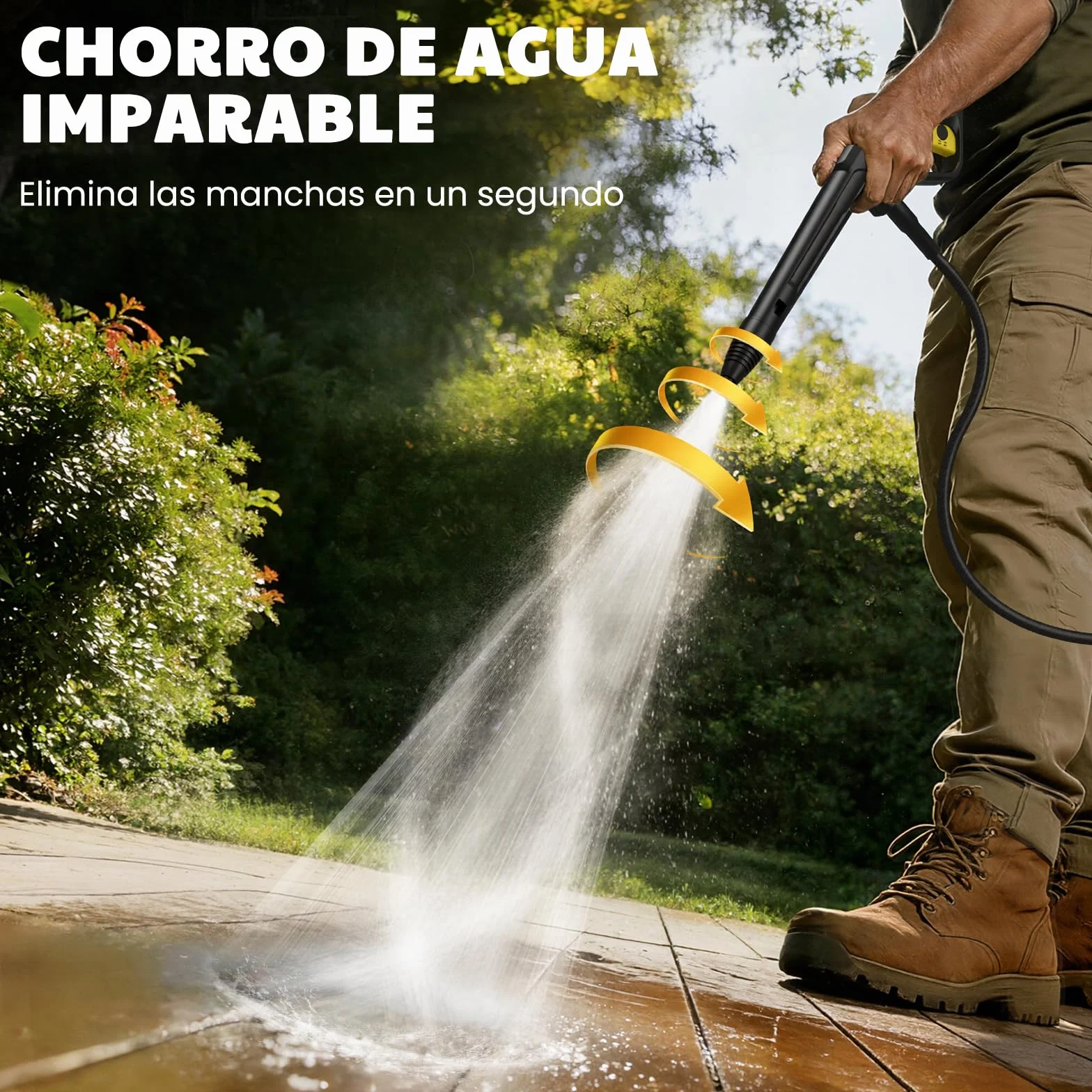 𝟕𝐎%𝟎𝐟𝐟 Hidrolimpiadora de Alta Presión, 120 Bar, Caudal de 380 l/h, área de Trabajo 30 m²/h, Ideal para Hogar, Jardín y Coche –Incluye Manguera de 7m, Bomba de Aluminio, Radio de Acción 12m