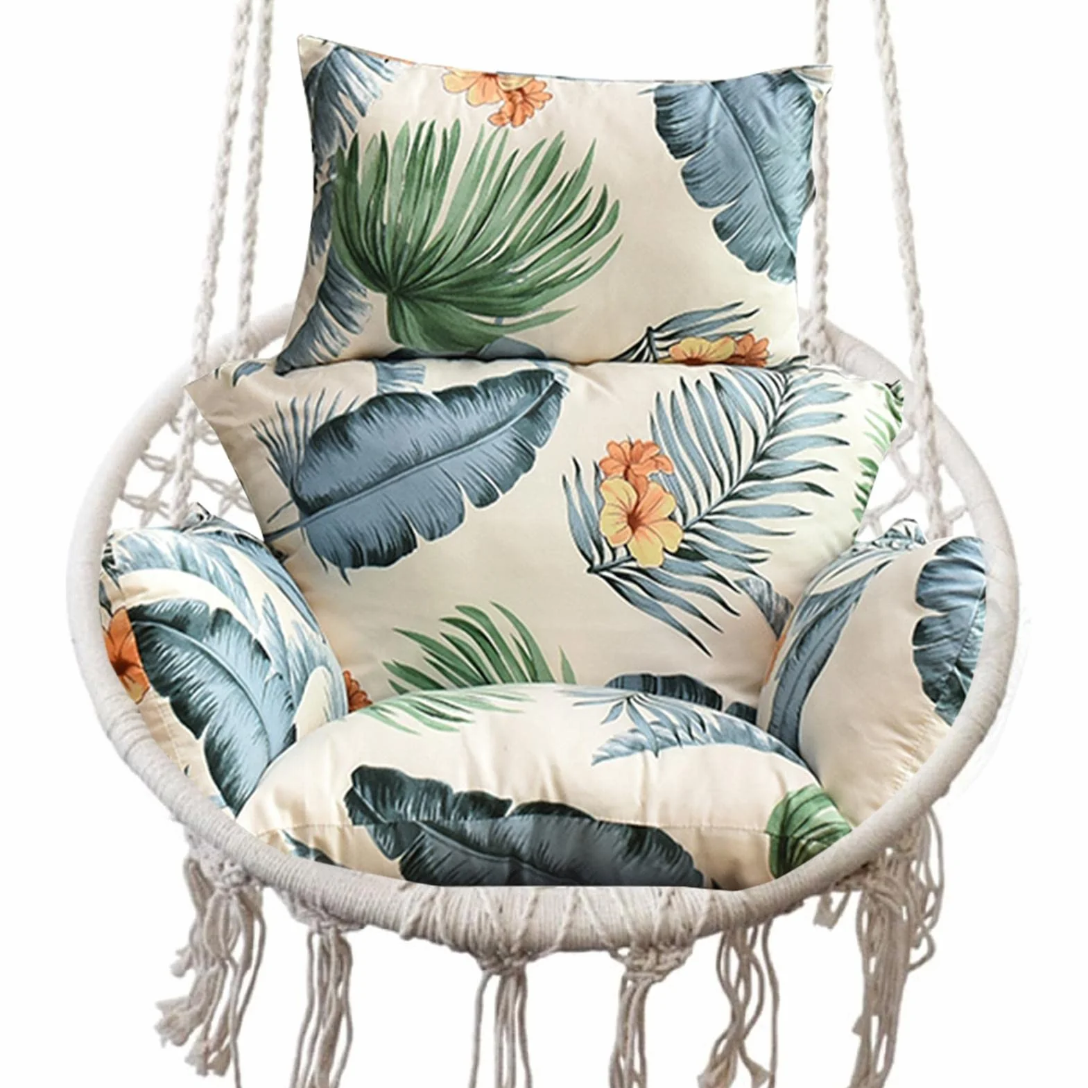 Cojín para silla colgante, cojín para silla colgante, cojín para silla doméstica, para interior y exterior, cojín de columpio para el tiempo libre, cojín lavable para el patio, para colgar en el huevo