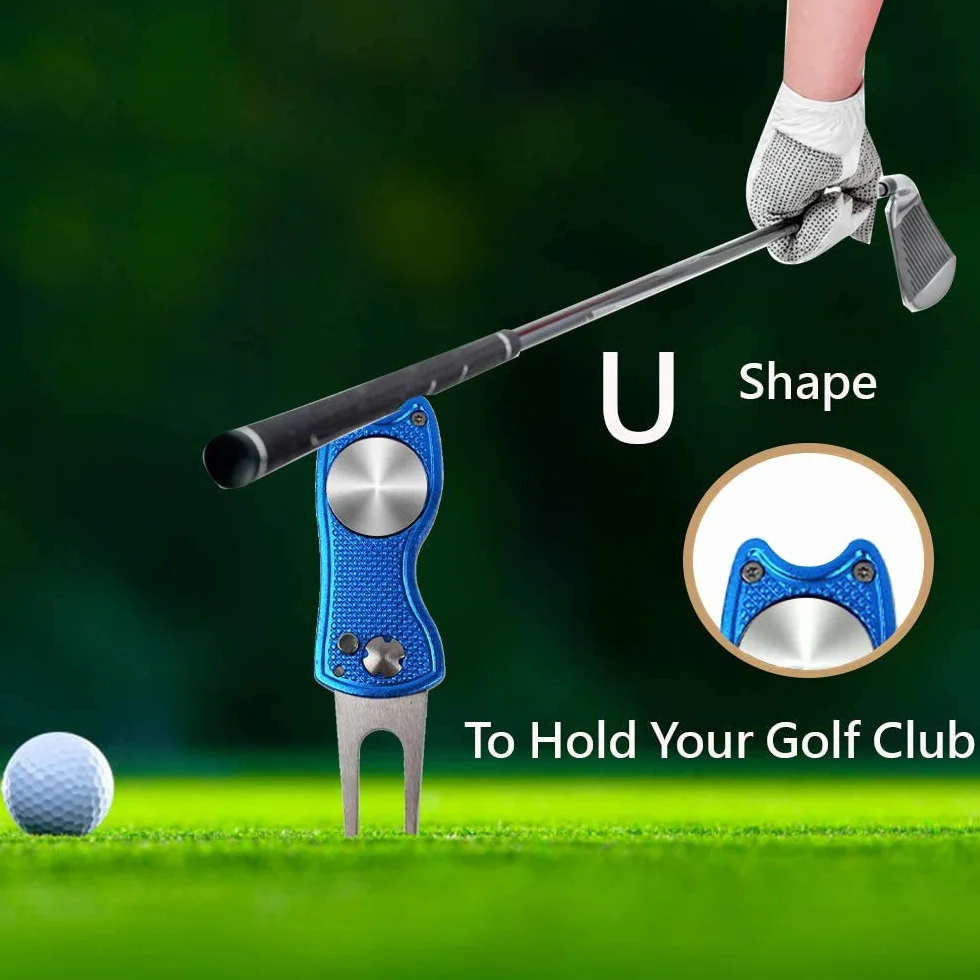 Pitch Fork Golf Arreglapiques Herramienta de reparación Resistente Estable Accesorio para Golf