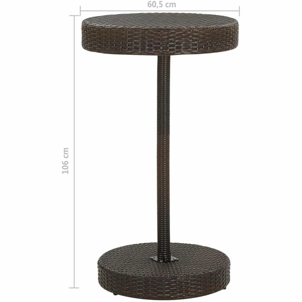 vidaXL Conjunto de Bar para Jardín 3 Piezas Mesa Silla Asiento Patio Terraza Balcón Barra Bistró Muebles Mobiliario Ratán Sintético Marrón