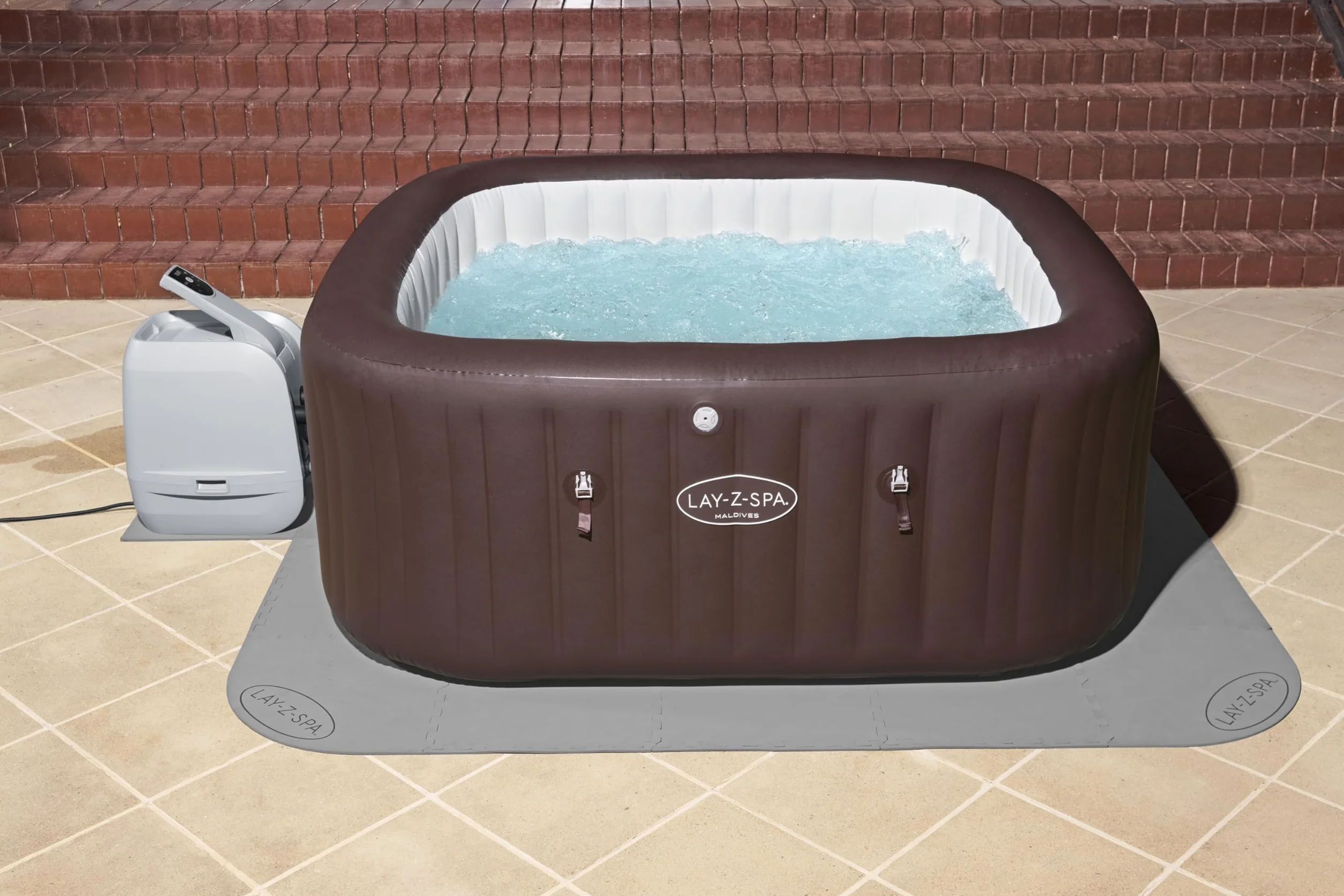 BESTWAY Protector de Suelo y Patio para Jacuzzi Lay-Z-SPA 196x196 cm Gris