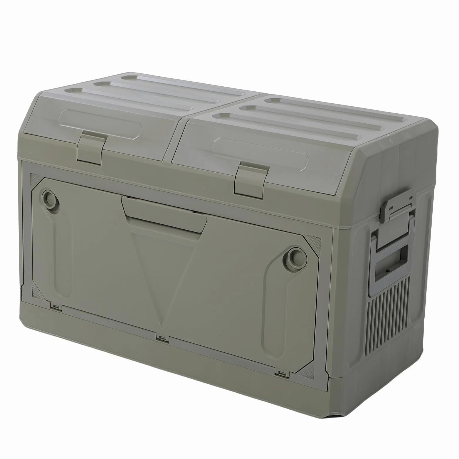 Caja de Almacenamiento Al Aire Libre, Contenedor de Almacenamiento Plegable de 2 Niveles con Tapa, Contenedor de Gran Capacidad Apilable a Prueba de Polvo Impermeable para Engranajes de (DE