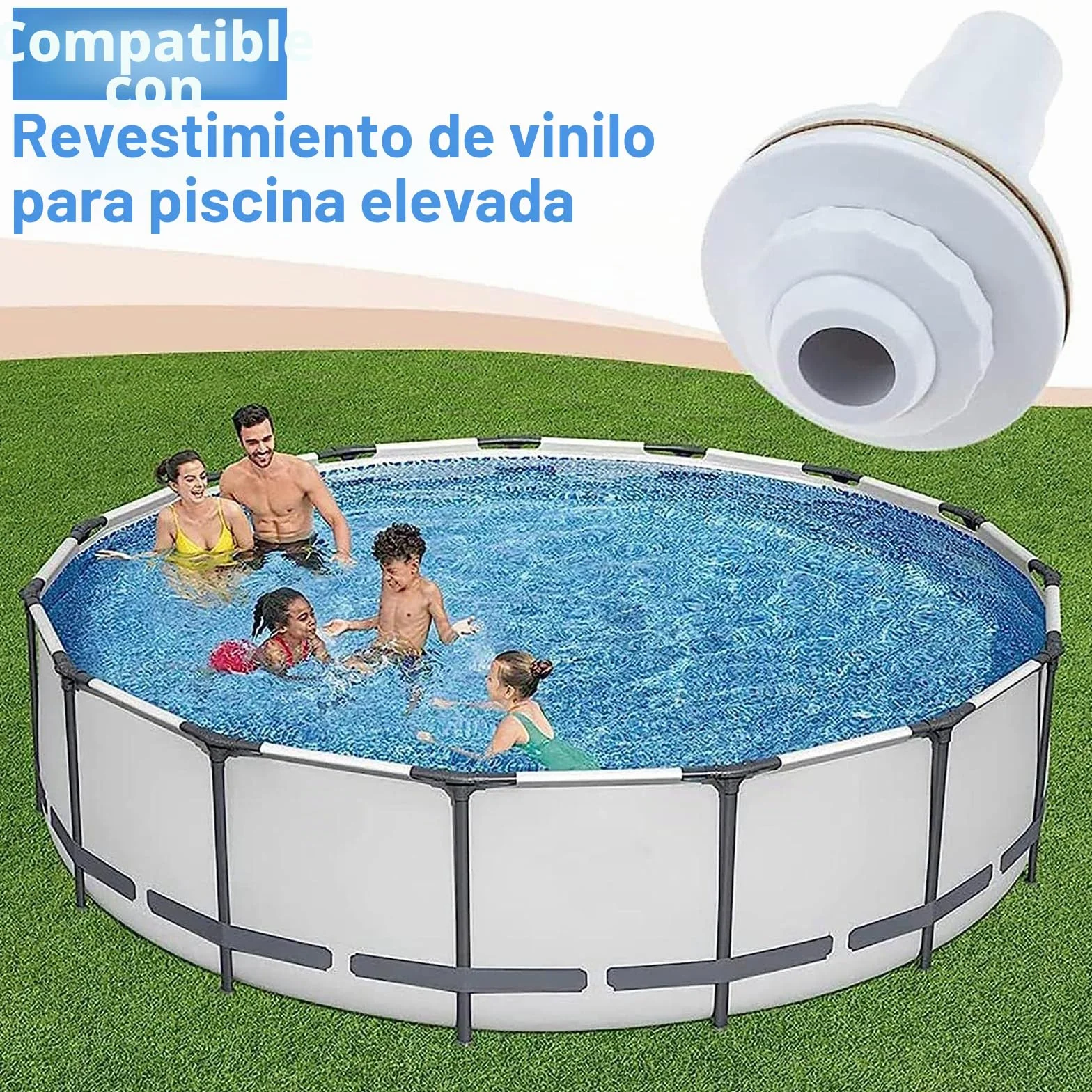 Boquilla de Entrada y Retorno para Piscinas Desmontables de Pared de Acero