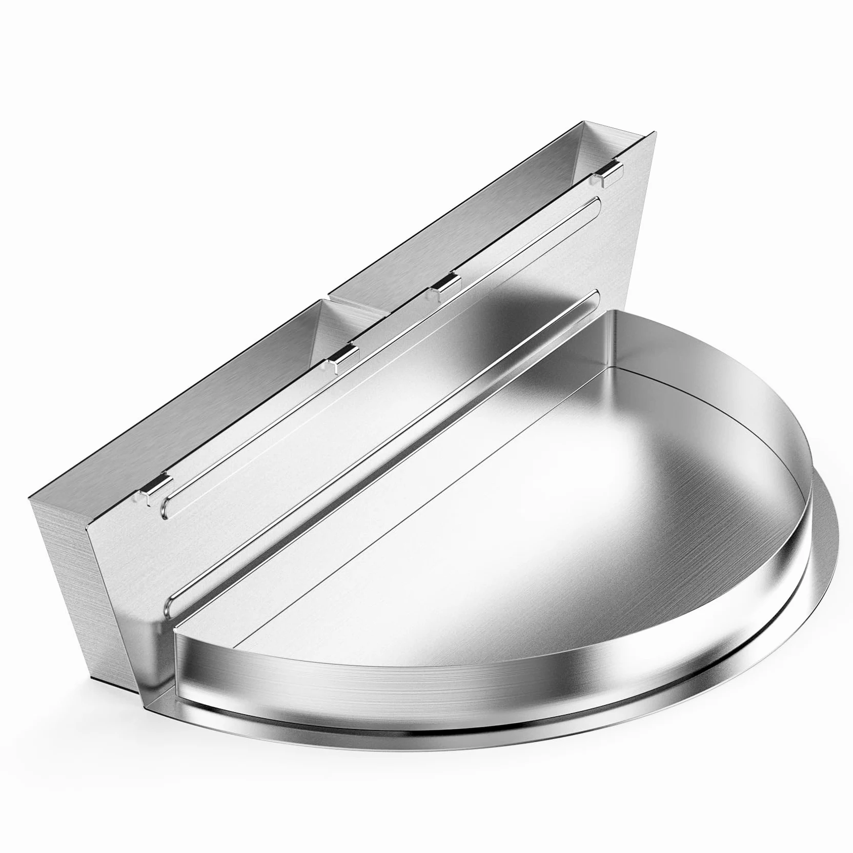 onlyfire Bandeja Recogegotas con Depósitos de Agua Extraíbles y Divisor de Carbón para Parrilla de Carbón Weber de 57 cm, Bandeja Recogegrasa de Acero Inoxidable para Barbacoa y Ahumado