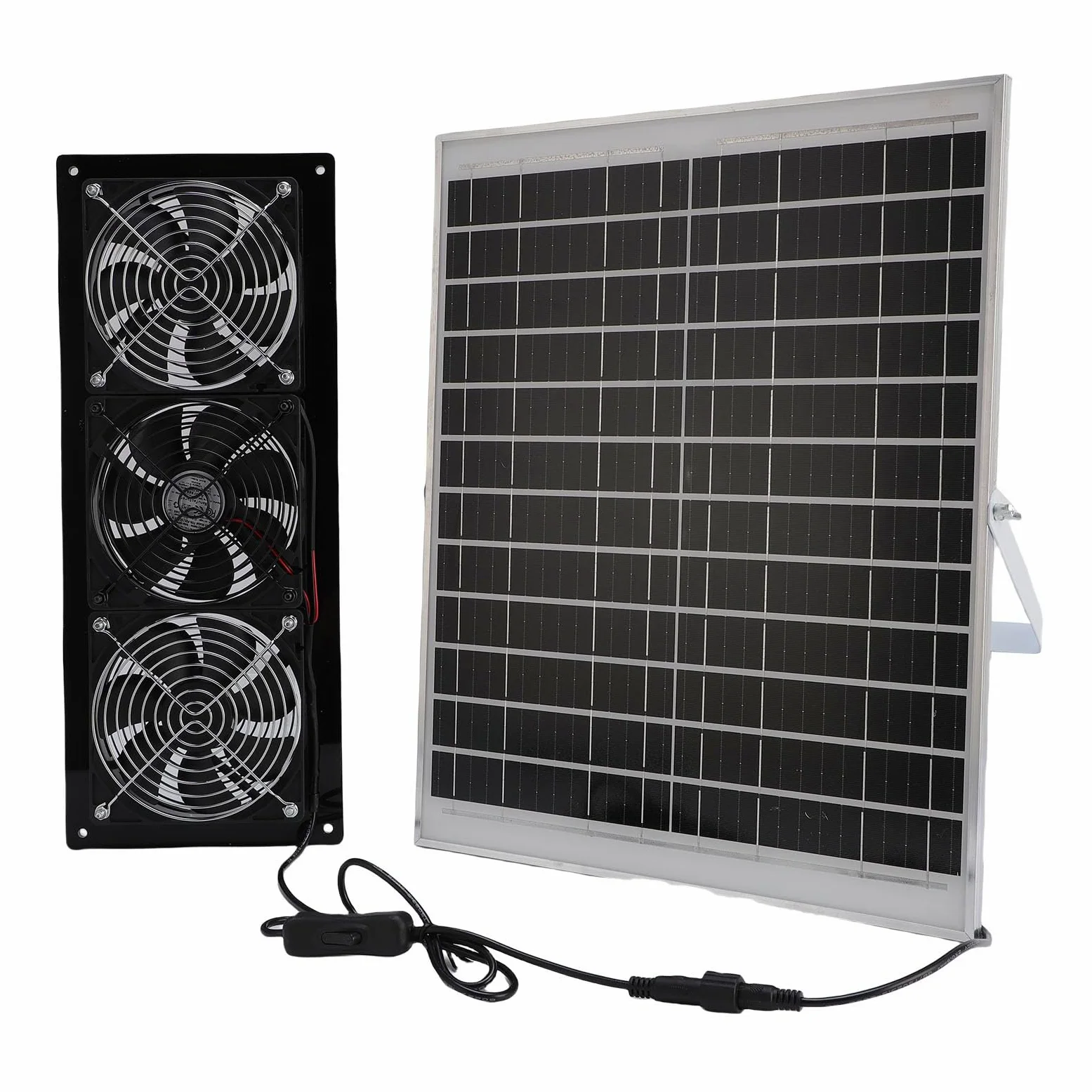 Kit de Ventilador de Escape con Energía Solar, Ventilador Eficiente de Alta Velocidad de 25W para Gallinero, Invernadero, Cobertizo, Casa para Mascotas