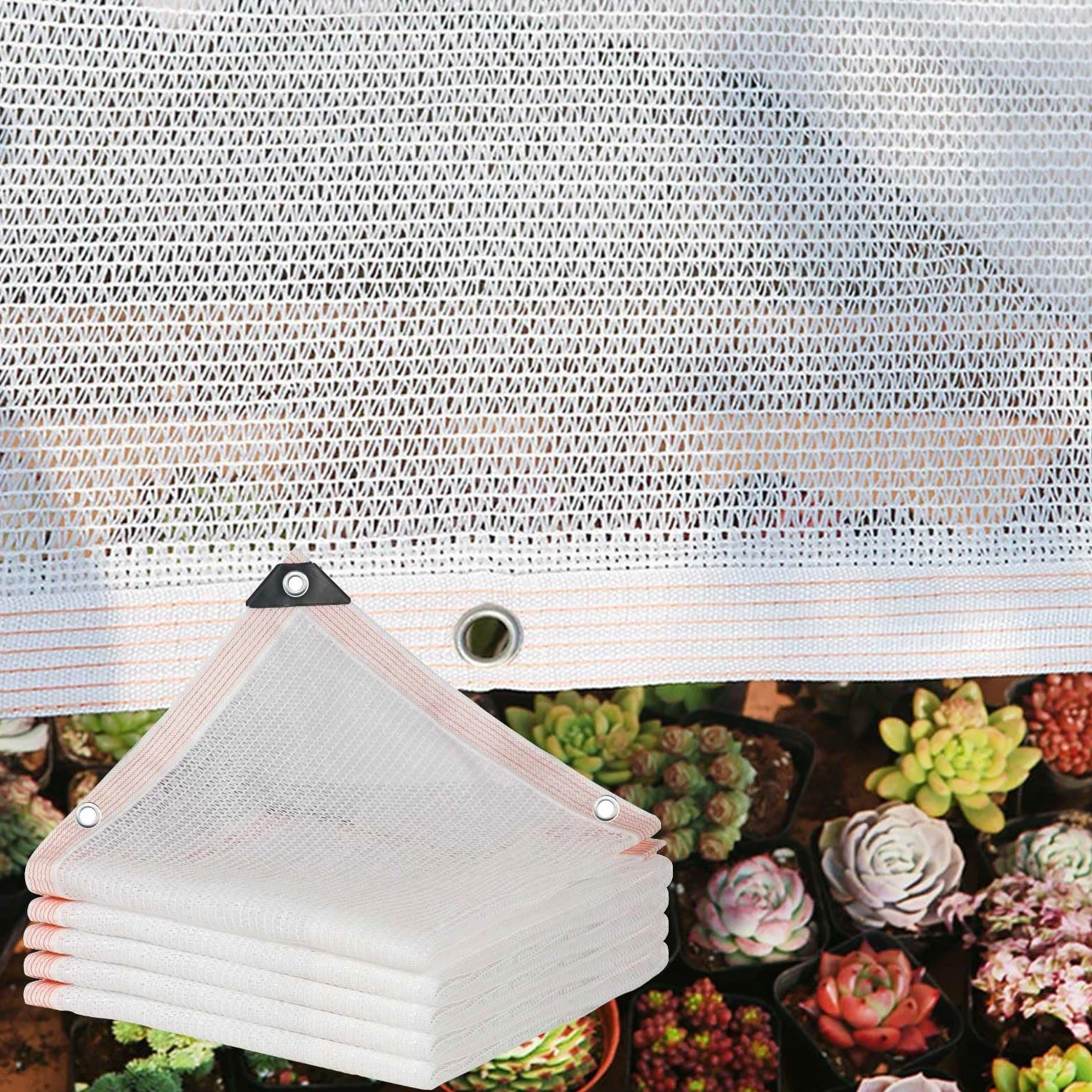 Premium Garden - Red de protección UV al 55 % con ojales, versátil para plantas y pollos, lona de malla blanca para invernadero, 3 x 3 pies a 30 x 40 pies (6 x 60 pies)