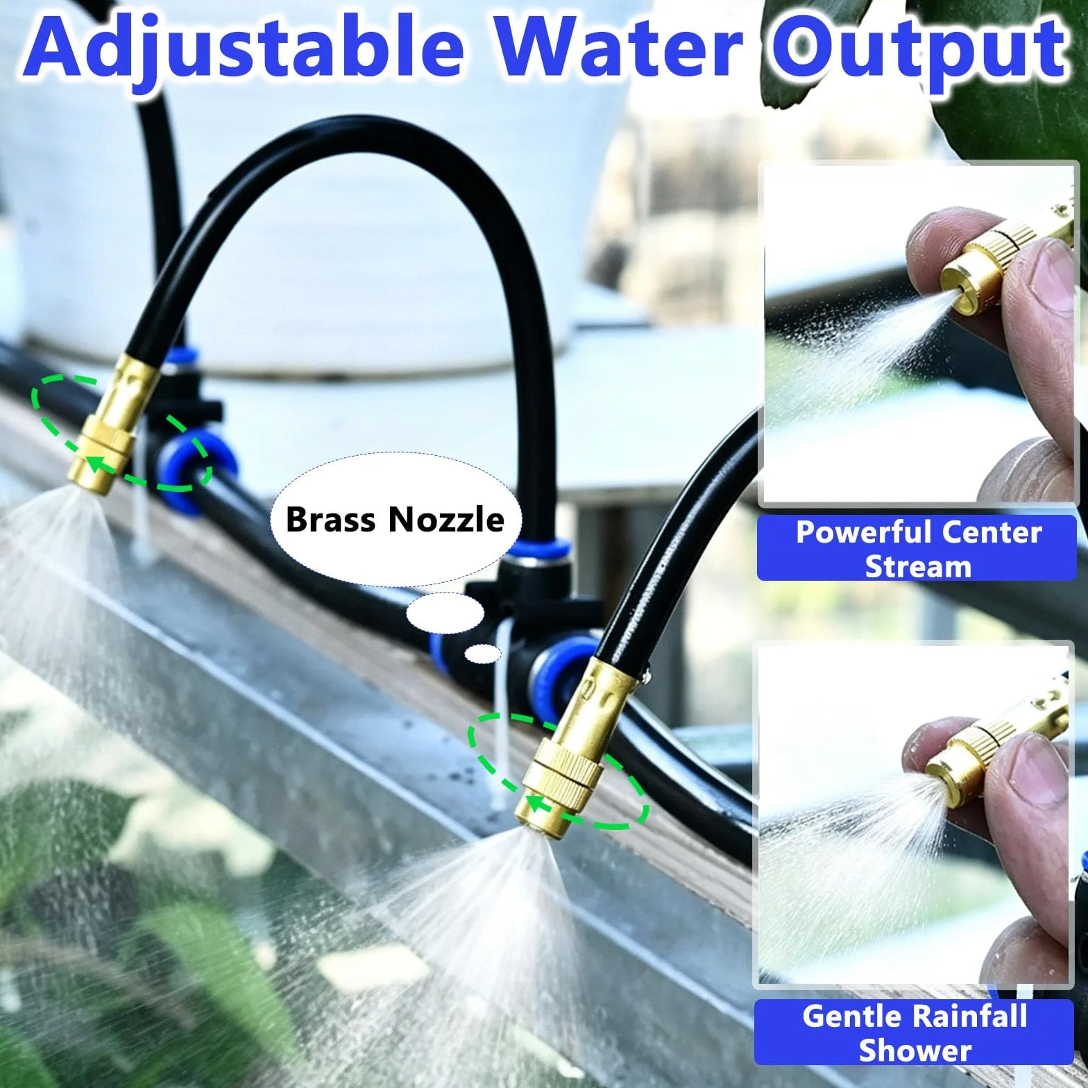 Kit Nebulización Invernadero, Riego Plantas Boquillas Ajustables | Huerto, Vivero De Plantas, Área De Plántulas, Cultivo Interior, Niebla Fina Y Fácil Instalación