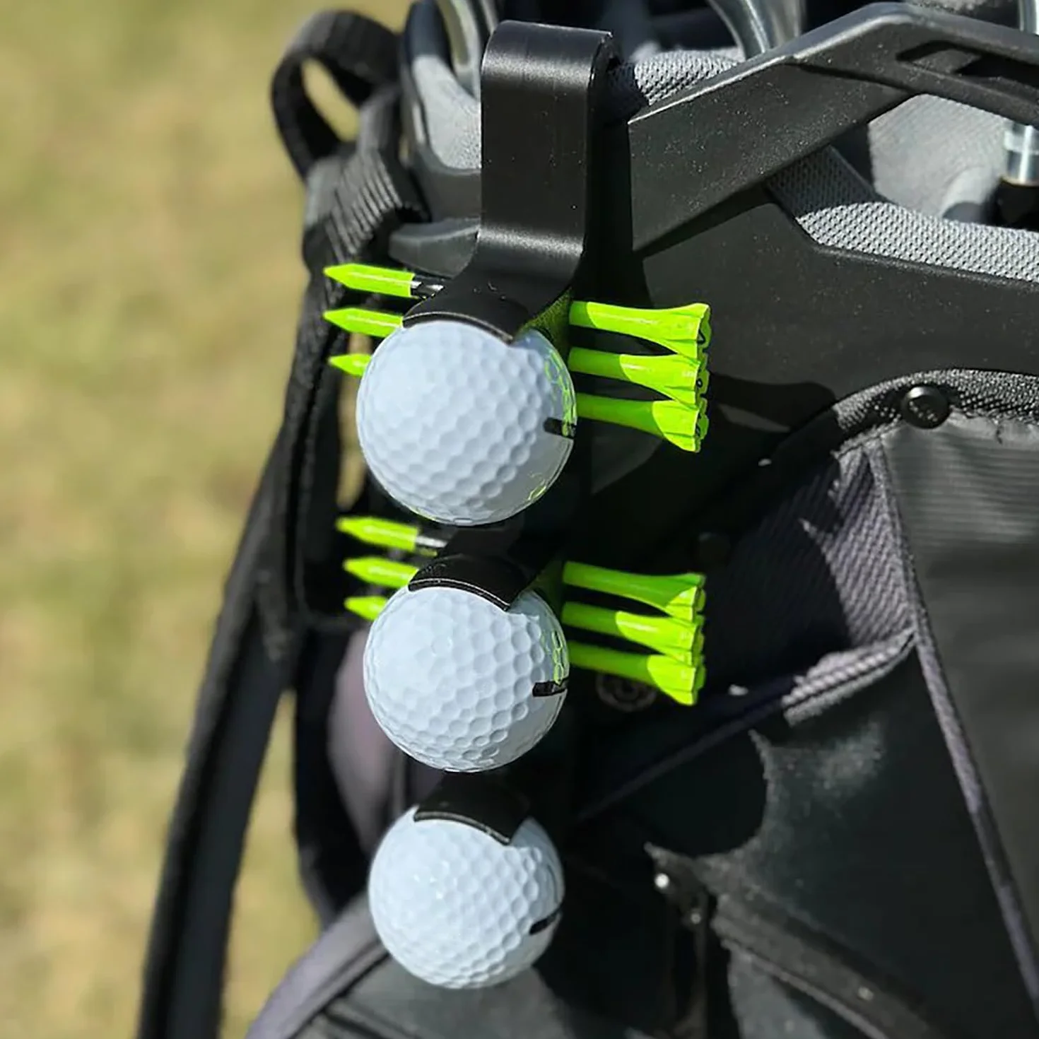 Soporte para Pelotas Golf con Gancho 1 Unidad Negro Cierre Rápido Accesorios
