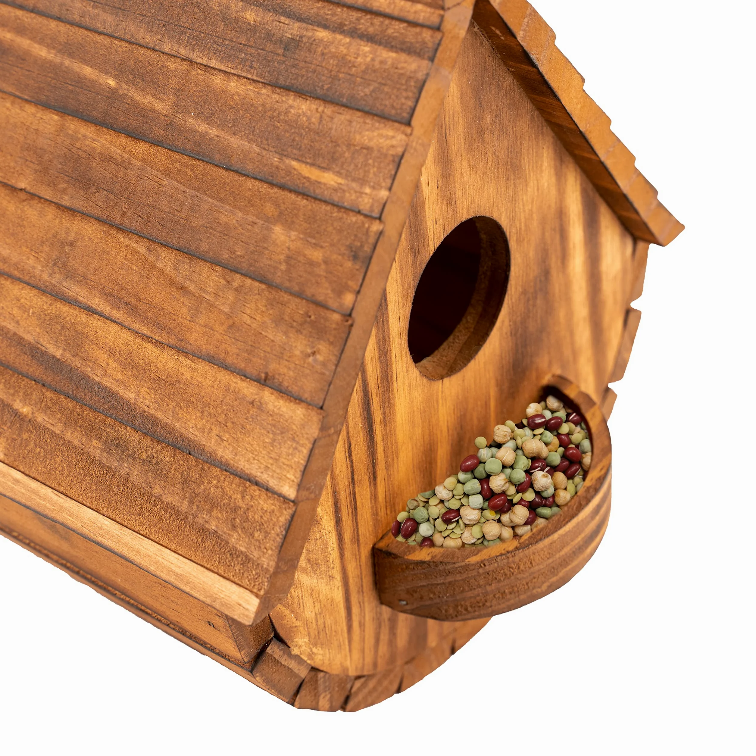 MIXUMON Casas de pájaros para exteriores, 3 agujeros para exteriores, para 3 familias de pájaros, pinzón de azulejo cardenales, casa de pájaros colgante para jardín (juego 1)
